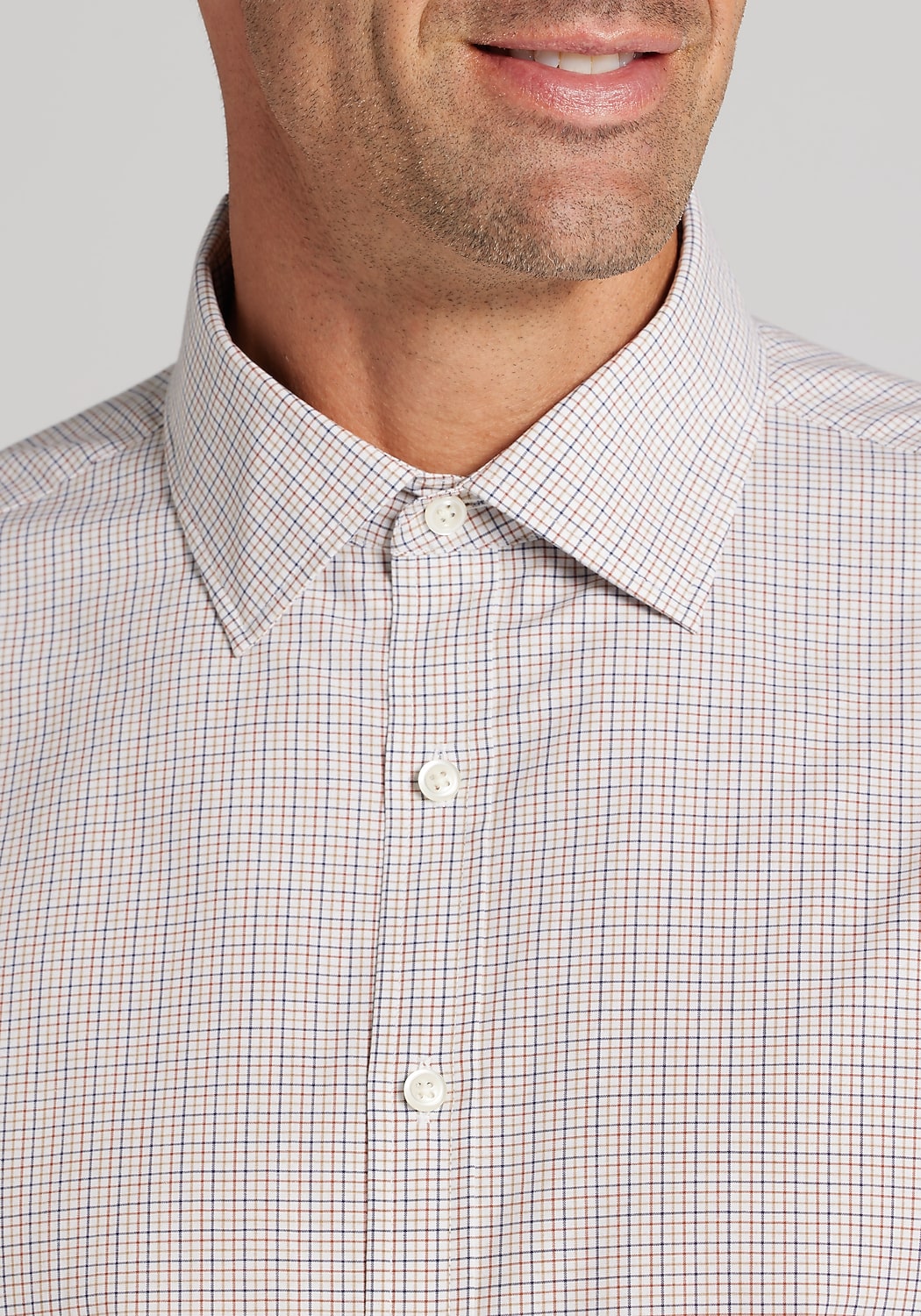 Jos. A. Bank Tailored Fit Small Tattersall Button-Up Shirt - Big & Tall