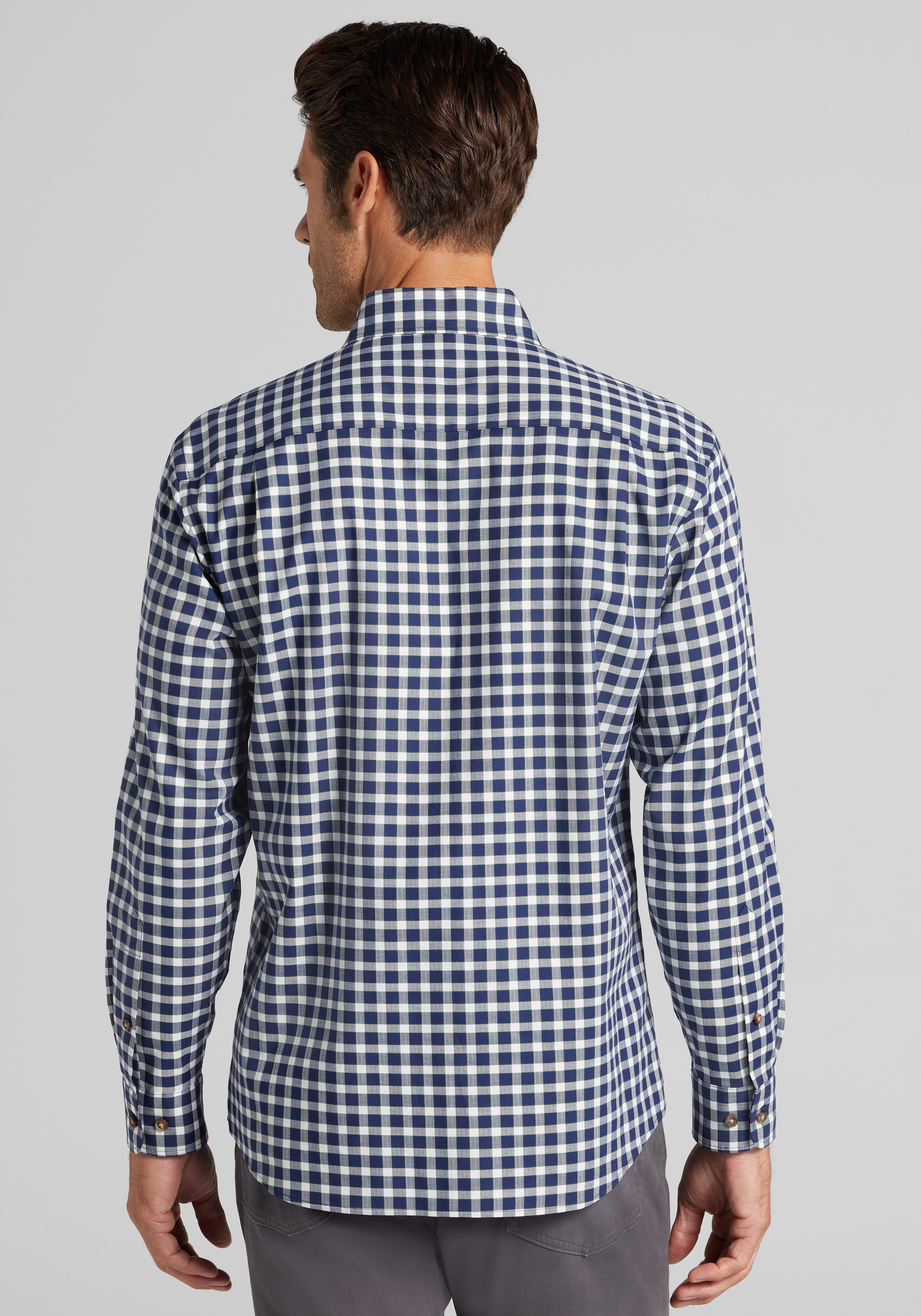 Jos. A. Bank Tailored Fit Herringbone Check Button-Up Shirt
