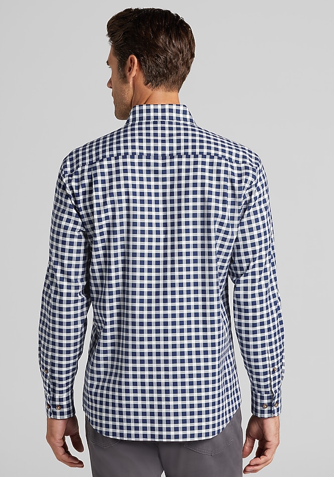 Jos. A. Bank Tailored Fit Herringbone Check Button-Up Shirt - Big