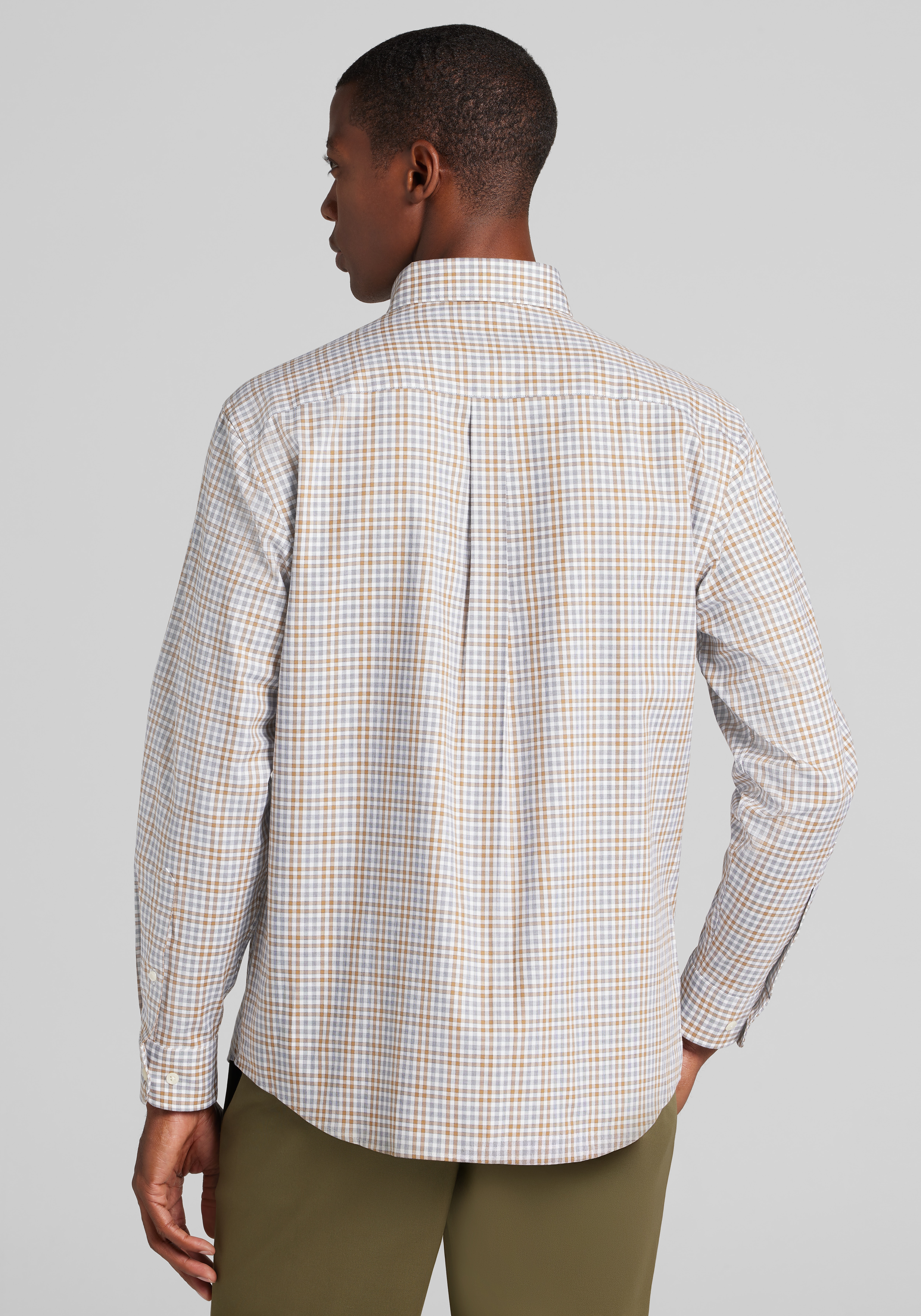 Jos. A. Bank Tailored Fit Medium Check Button Up Shirt