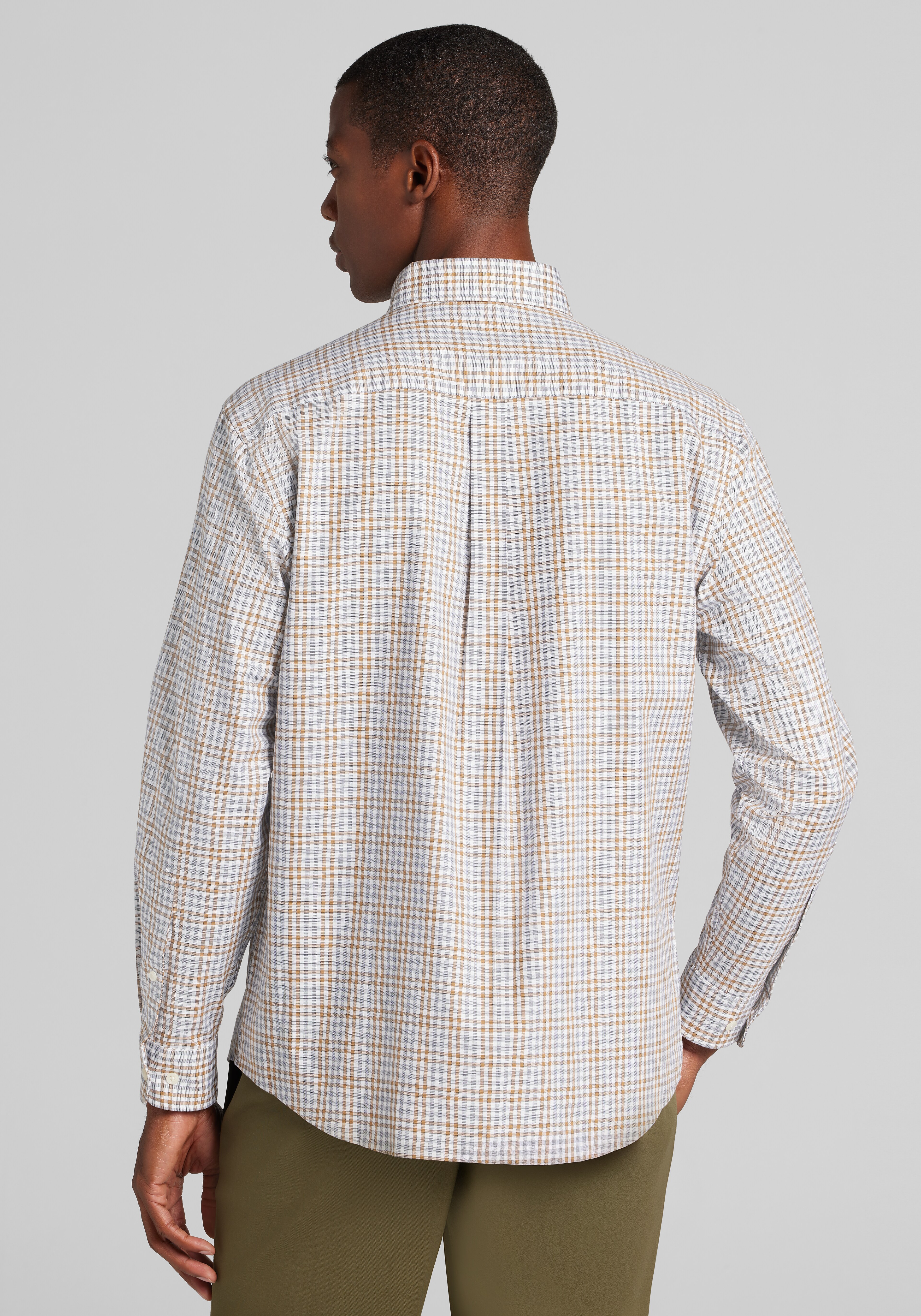 Jos. A. Bank Tailored Fit Medium Check Button Up Shirt