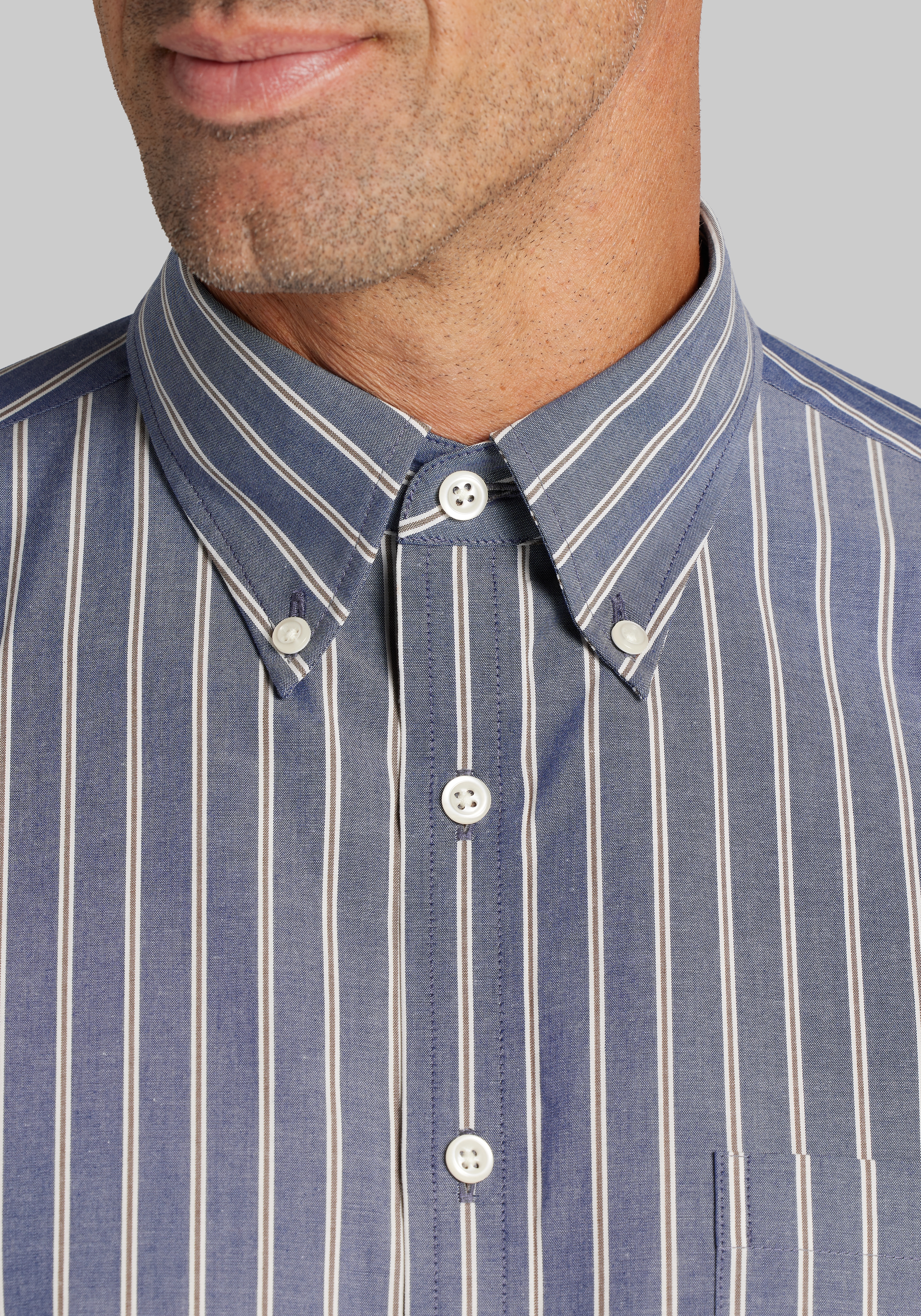 Jos. A. Bank Tailored Fit Stripe Button Up Shirt