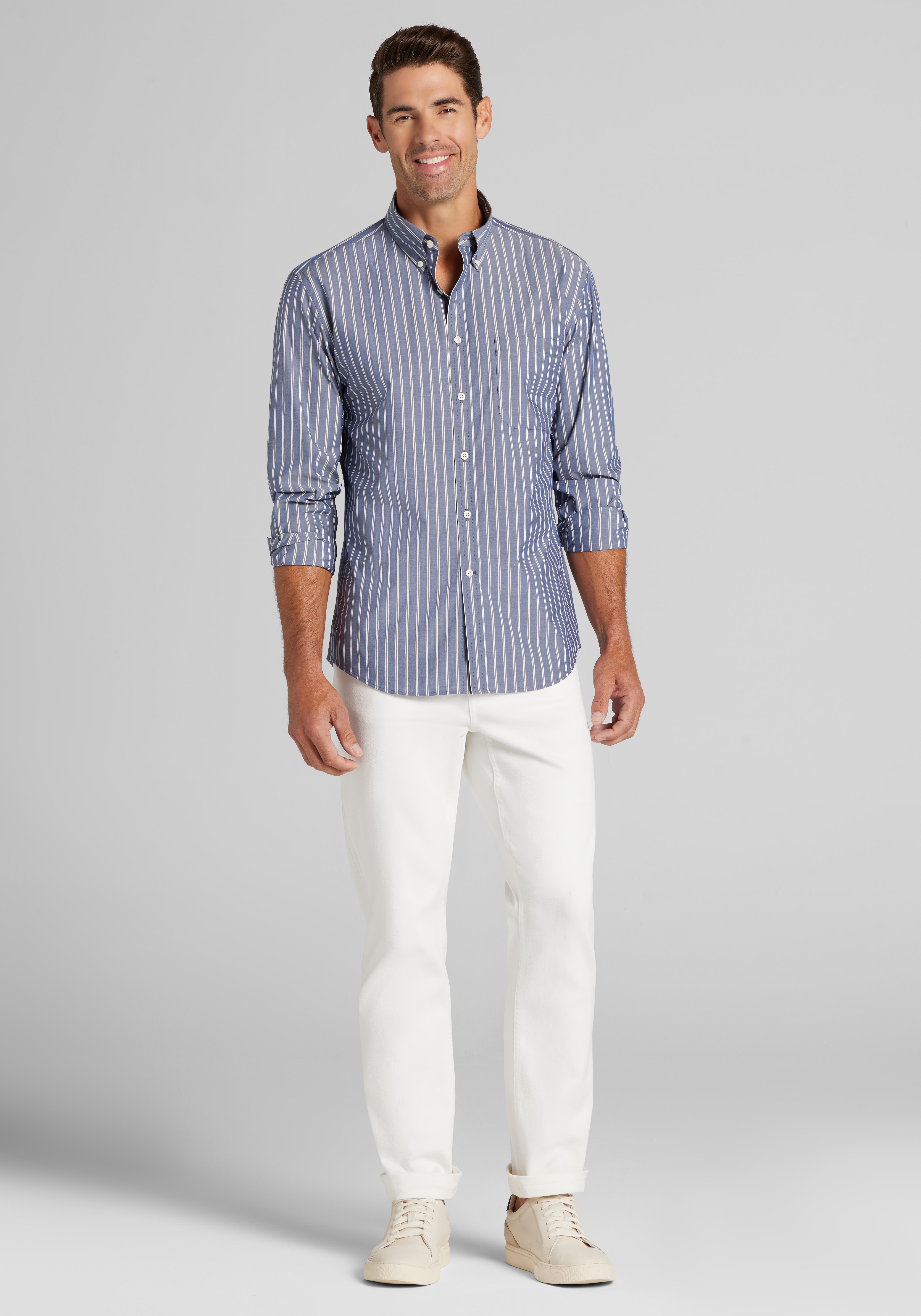 Jos. A. Bank Tailored Fit Stripe Button Up Shirt