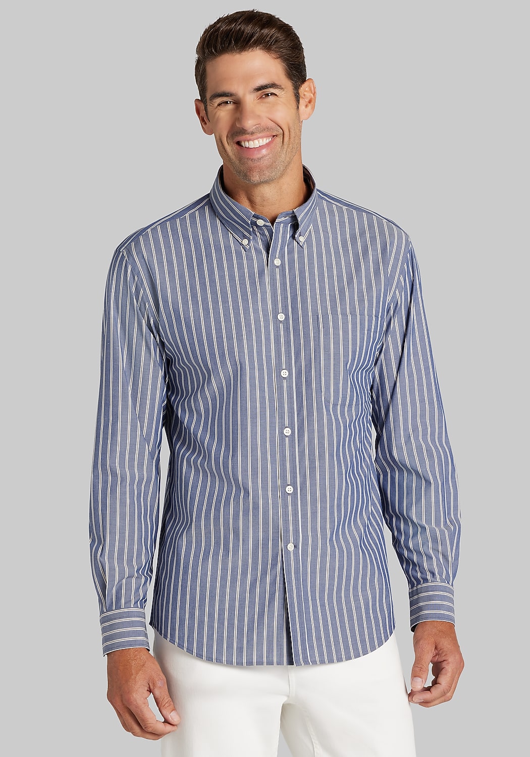 Jos. A. Bank Tailored Fit Stripe Button Up Shirt