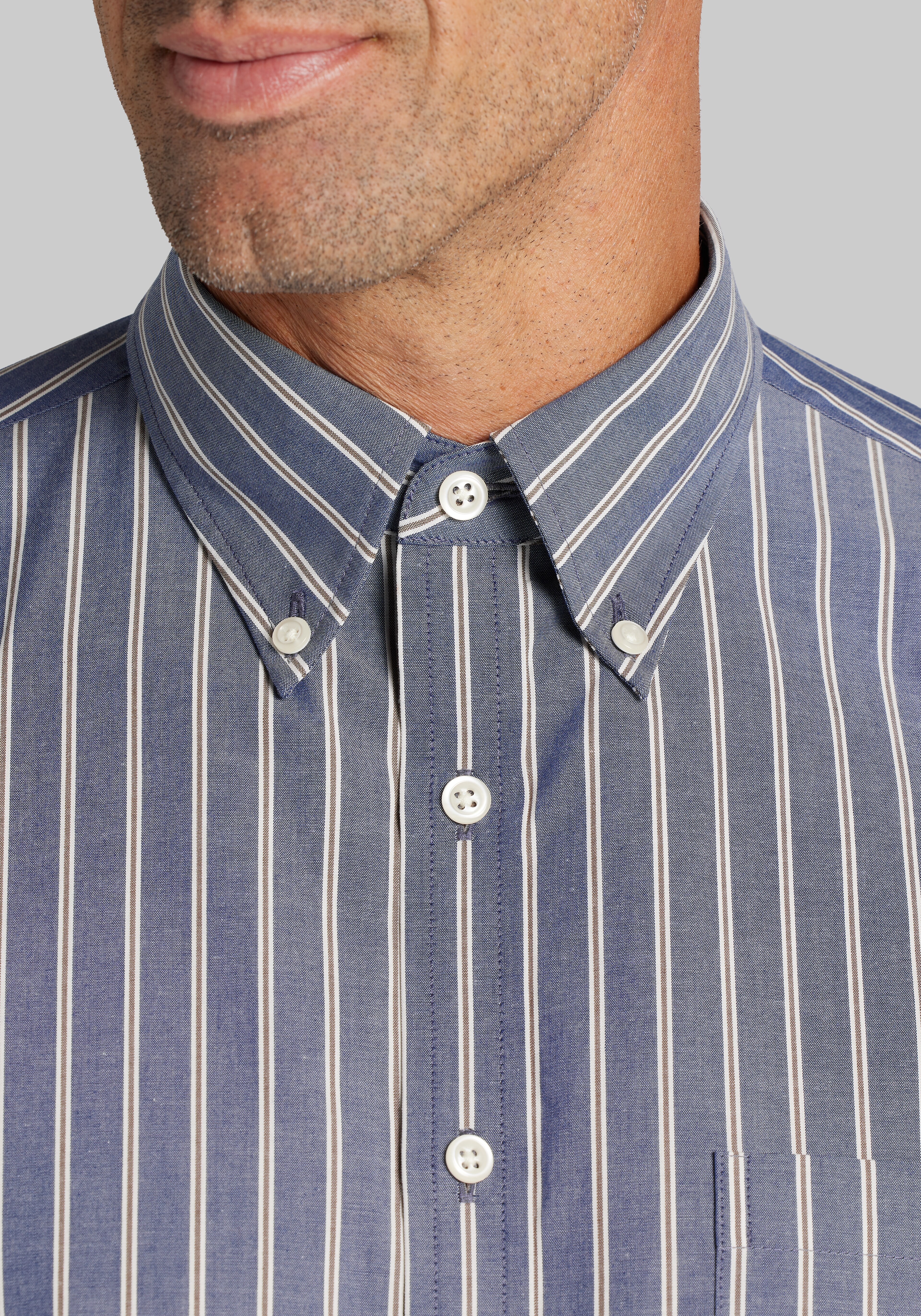 Jos. A. Bank Tailored Fit Stripe Button Up Shirt
