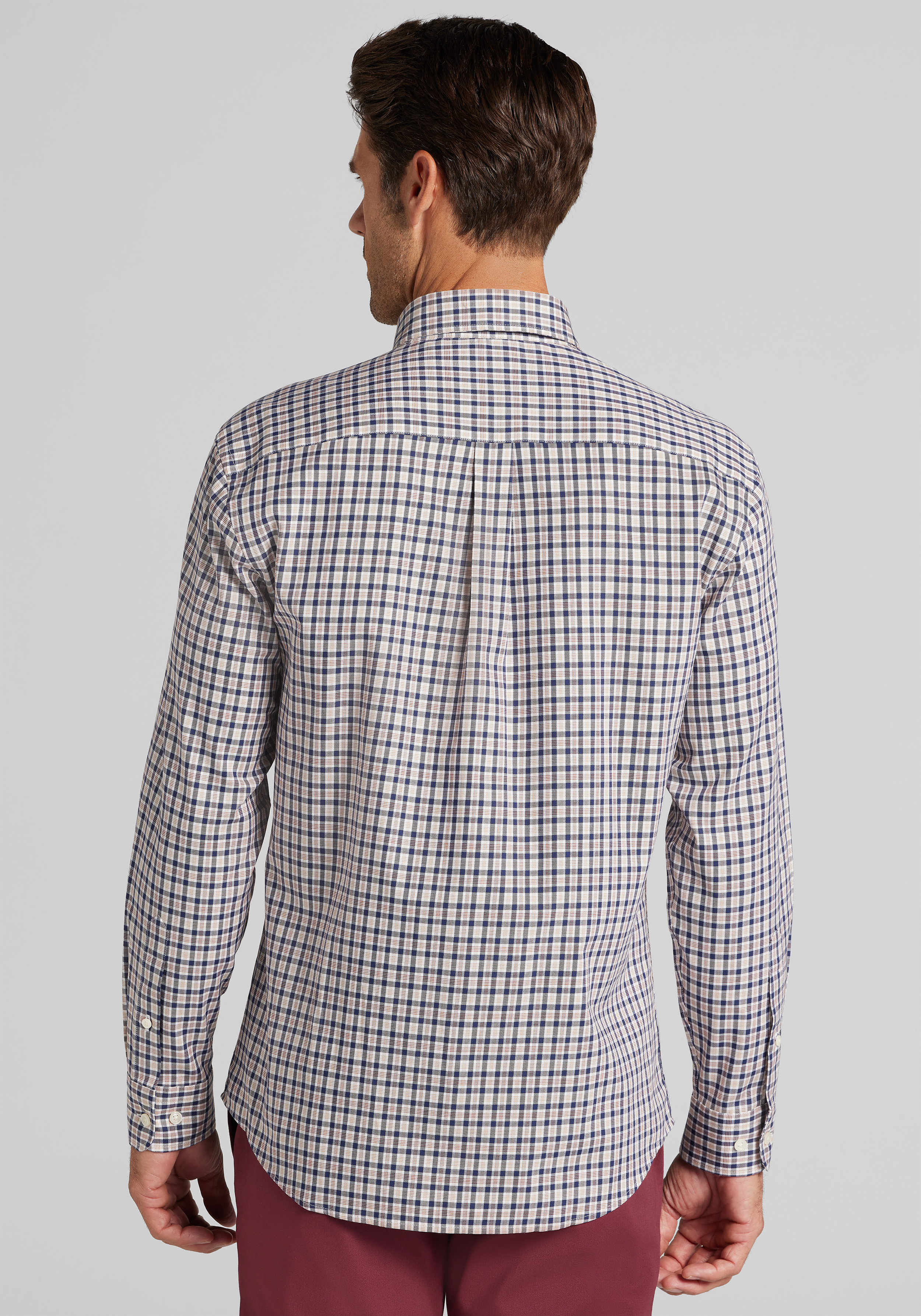 Jos. A. Bank Tailored Fit Small Check Button Up Shirt