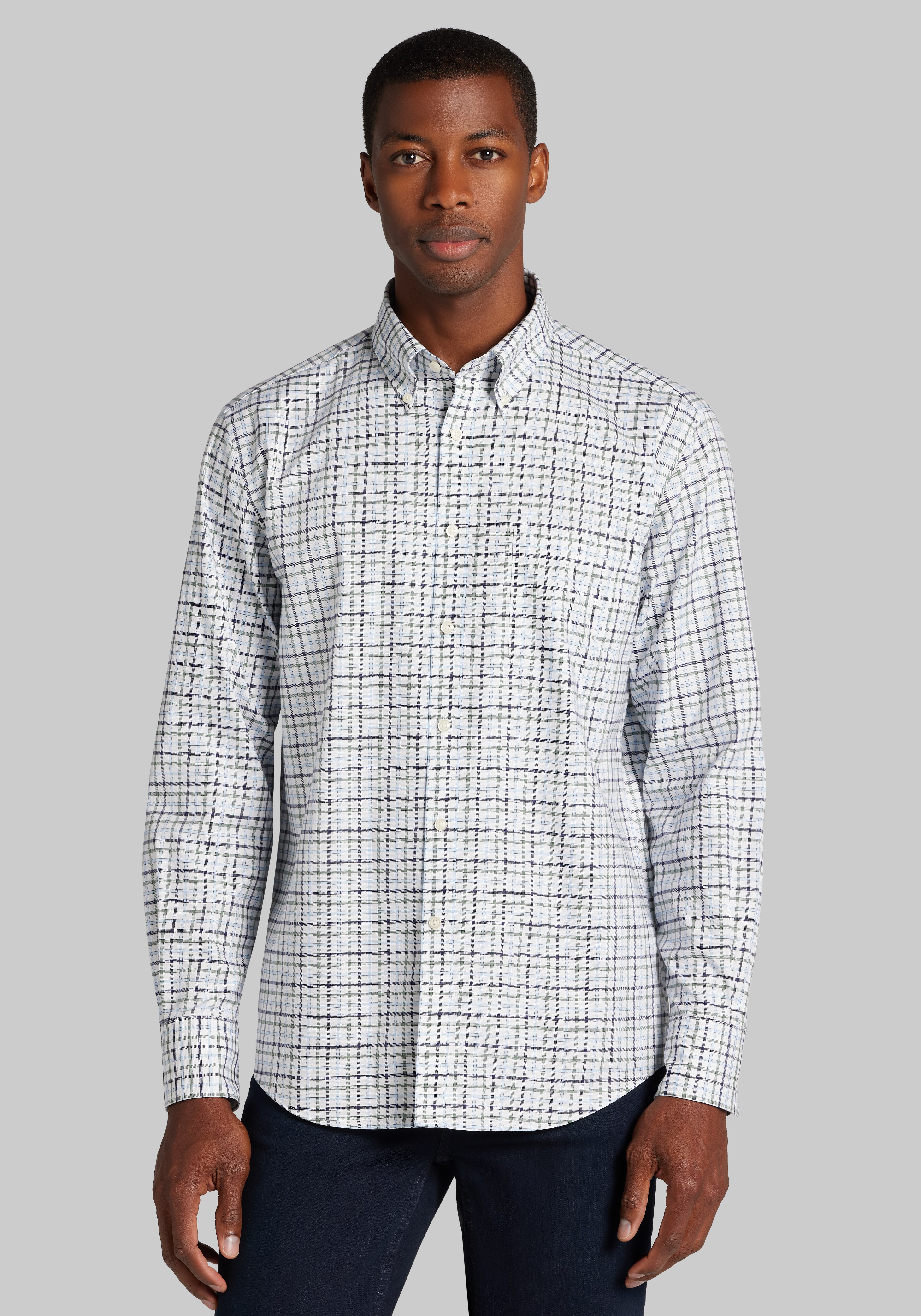 Jos. A. Bank Tailored Fit Tattersall Button Up Shirt