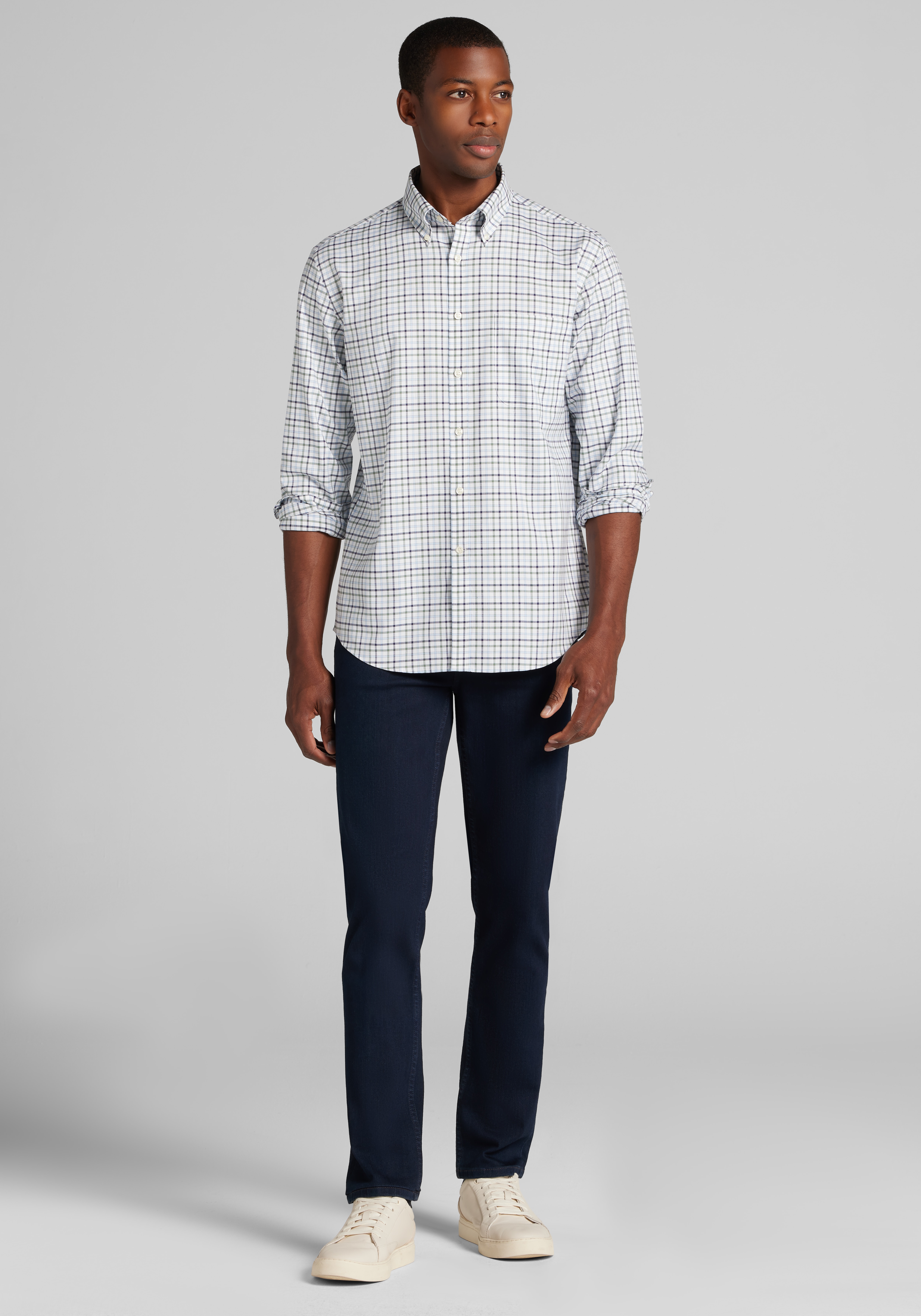 Jos. A. Bank Tailored Fit Tattersall Button Up Shirt