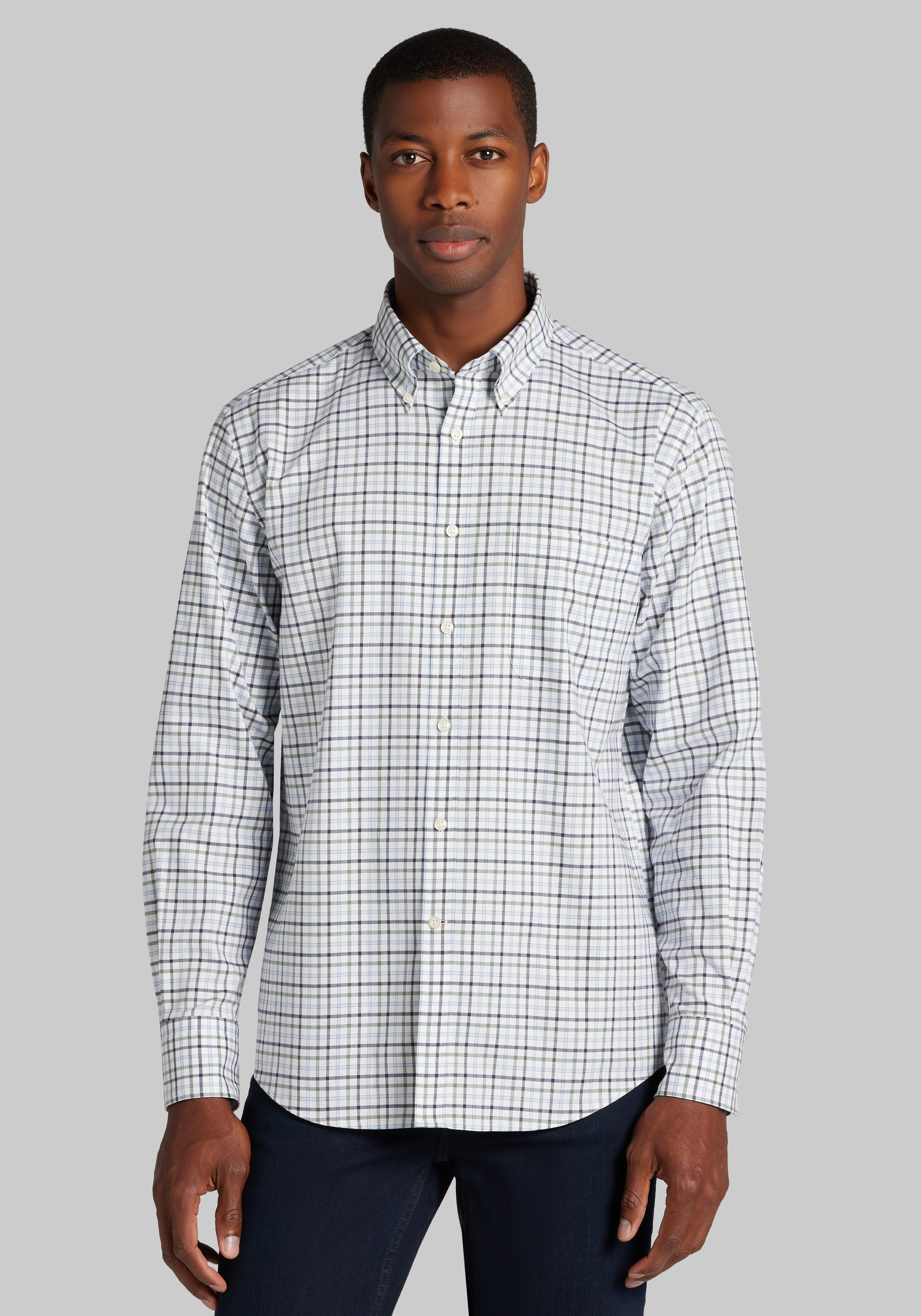 Jos. A. Bank Tailored Fit Tattersall Button Up Shirt