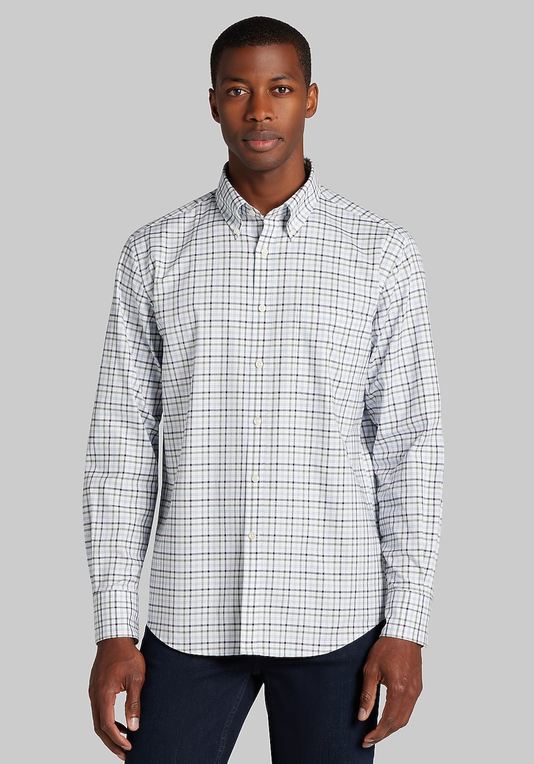 Jos. A. Bank Tailored Fit Tattersall Button Up Shirt - Big & Tall