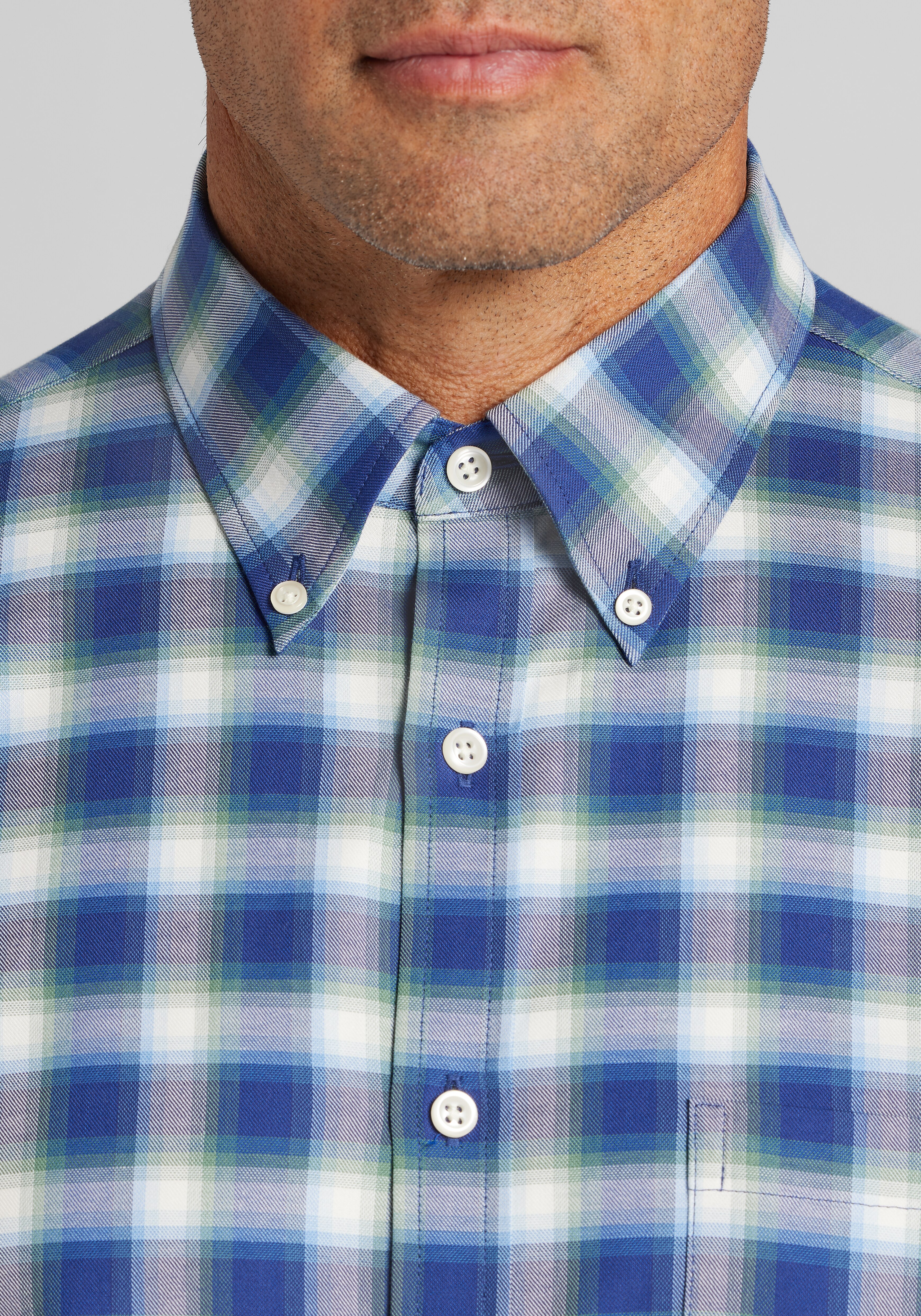 Jos. A. Bank Tailored Fit Ombre Check Button Up Shirt