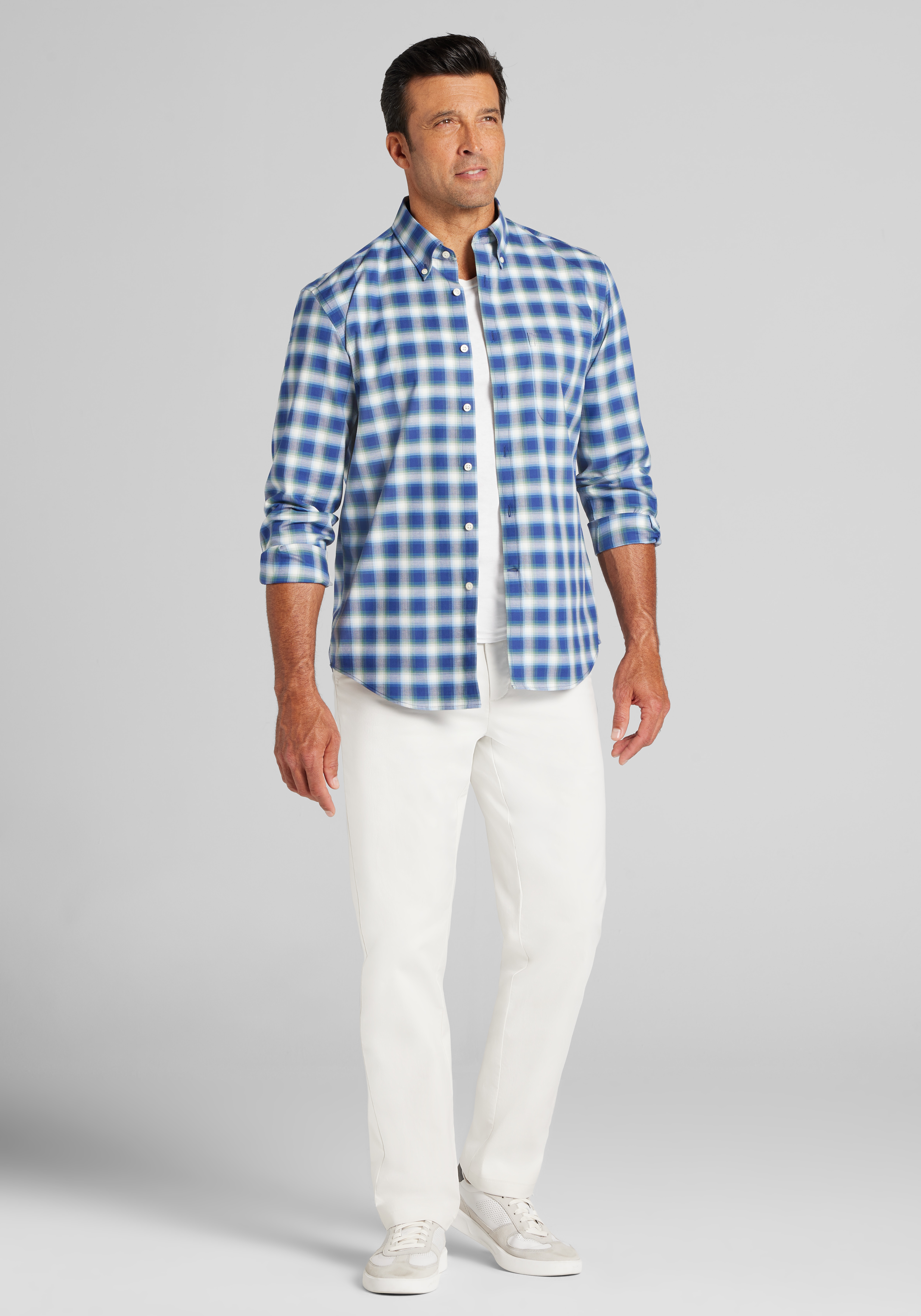 Jos. A. Bank Tailored Fit Ombre Check Button Up Shirt