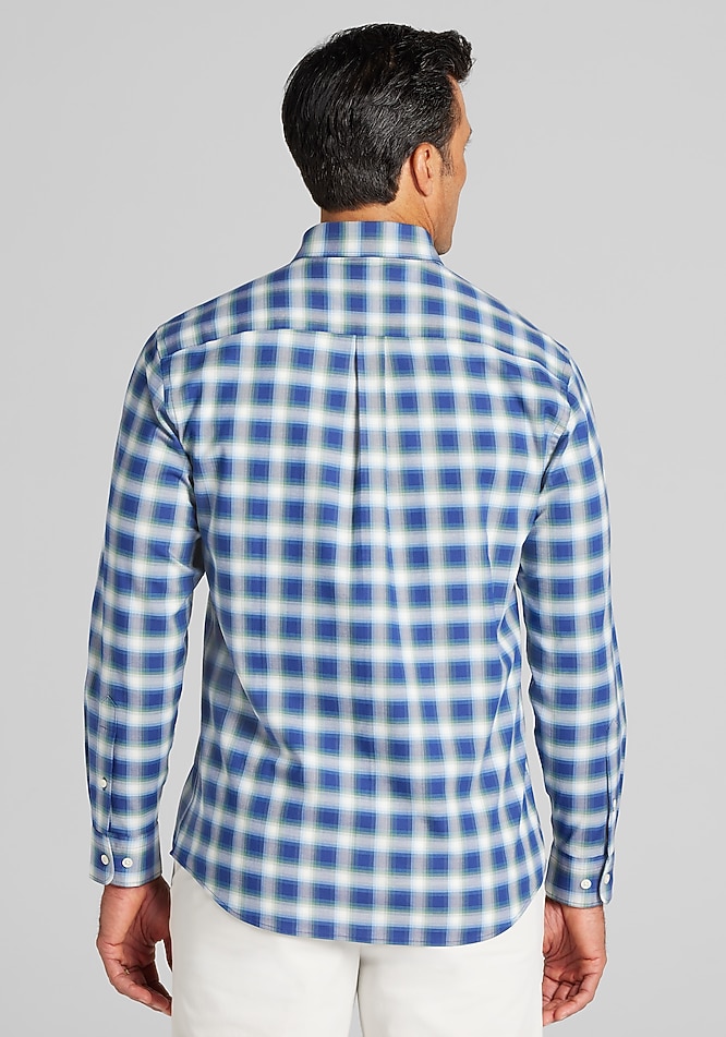 Jos. A. Bank Tailored Fit Ombre Check Button Up Shirt - All Casual