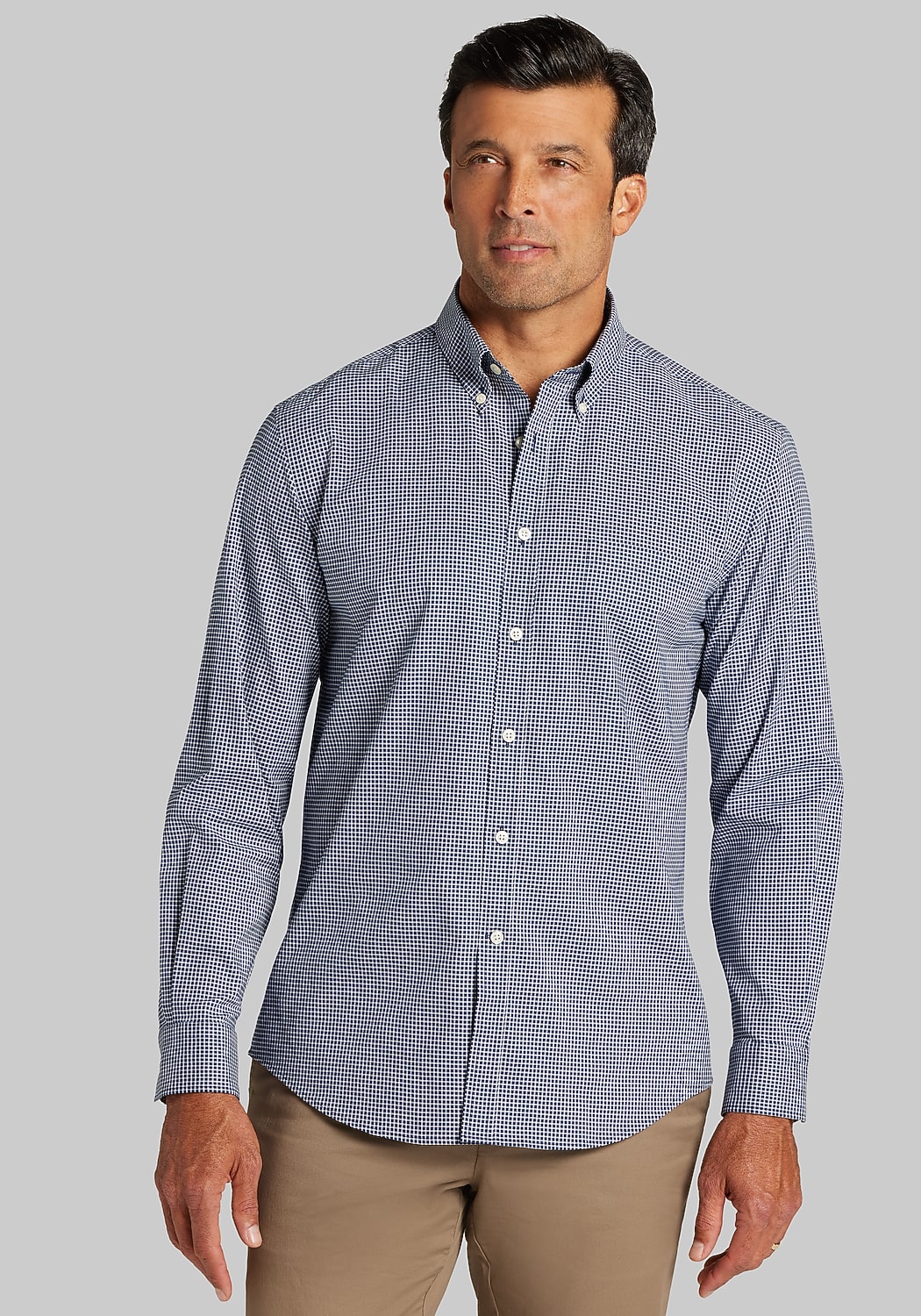 Jos. A. Bank Tailored Fit Small Check Button Up Shirt