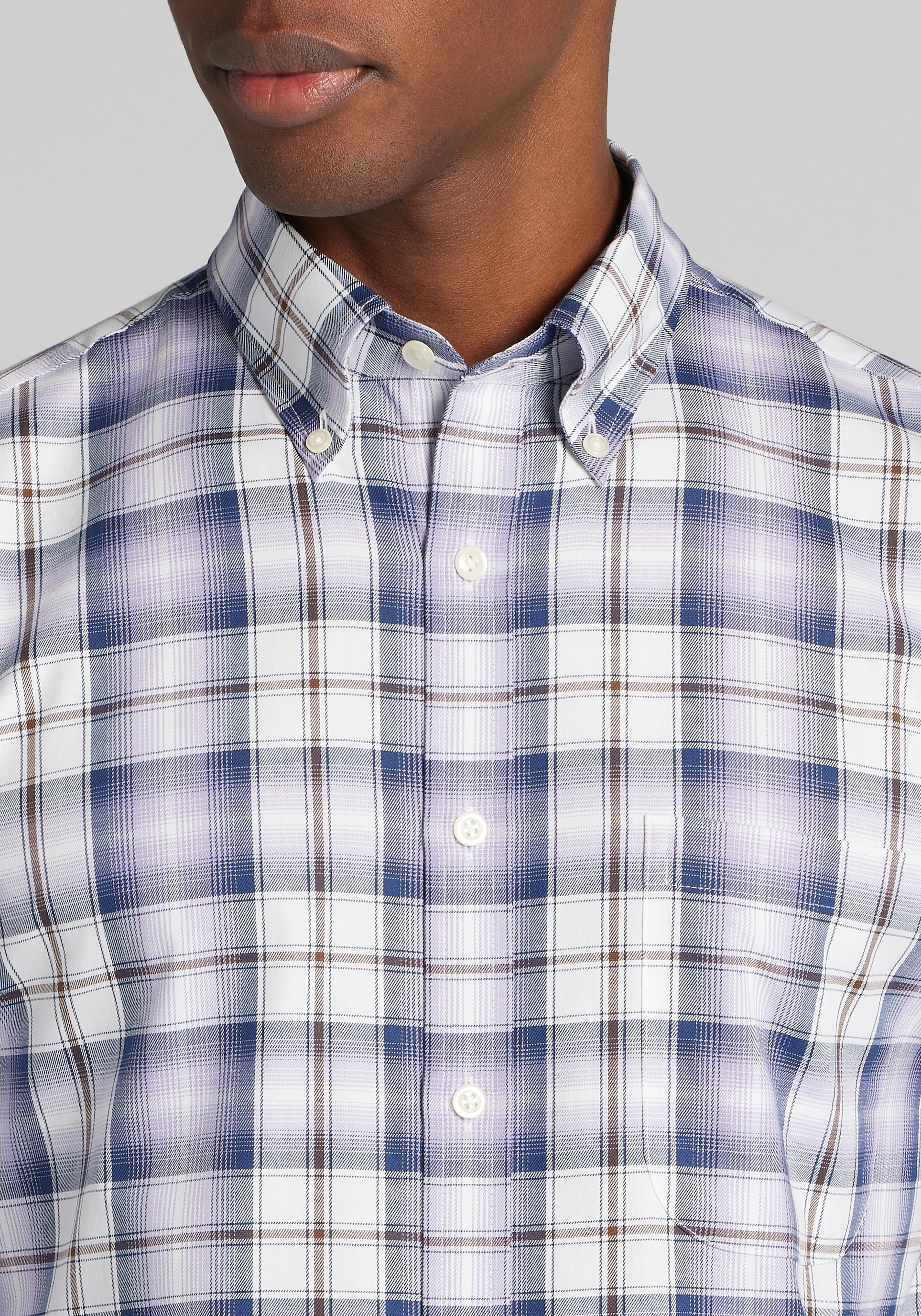 Jos. A. Bank Tailored Fit Ombre Plaid Button Up Shirt