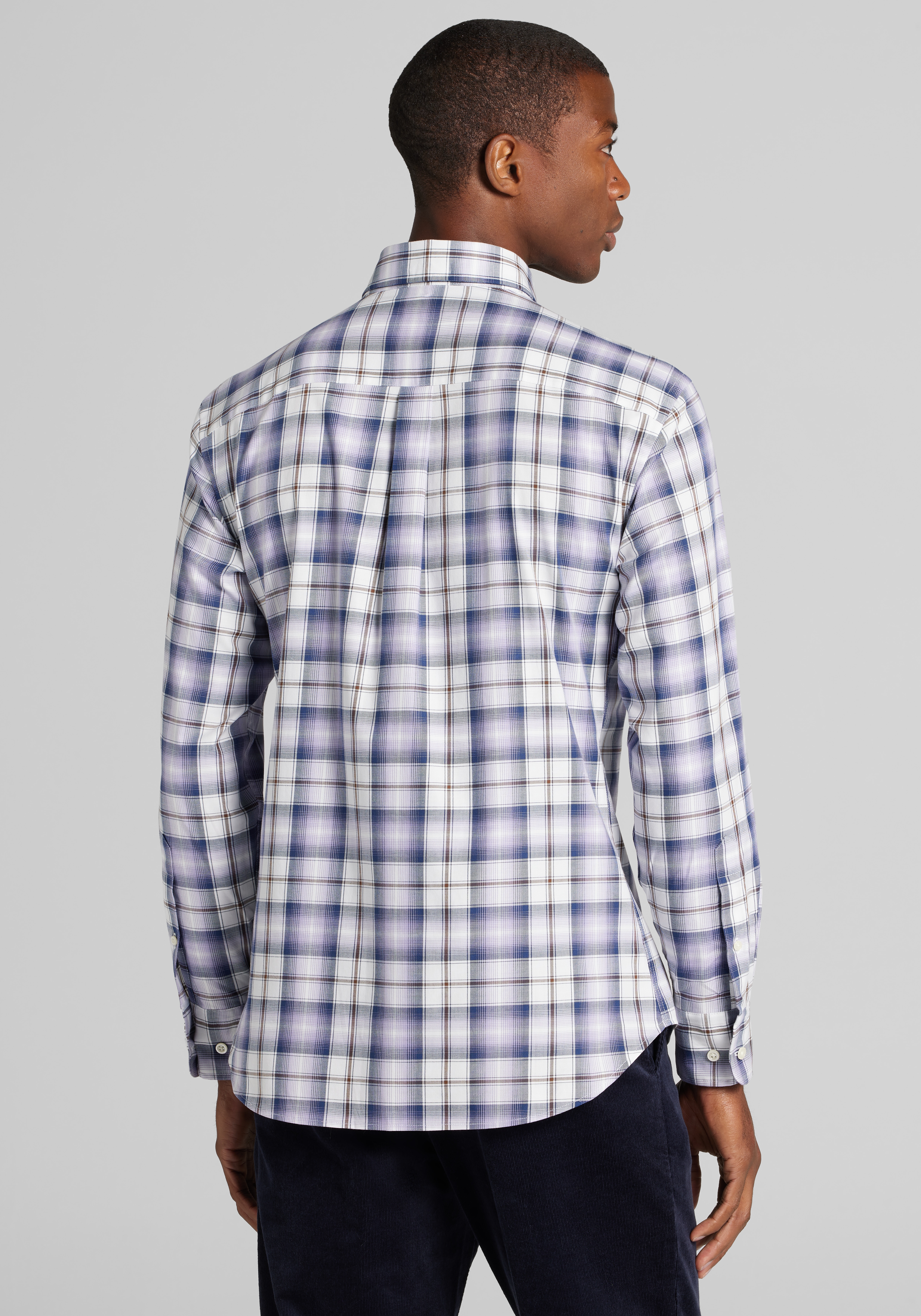 Jos. A. Bank Tailored Fit Ombre Plaid Button Up Shirt