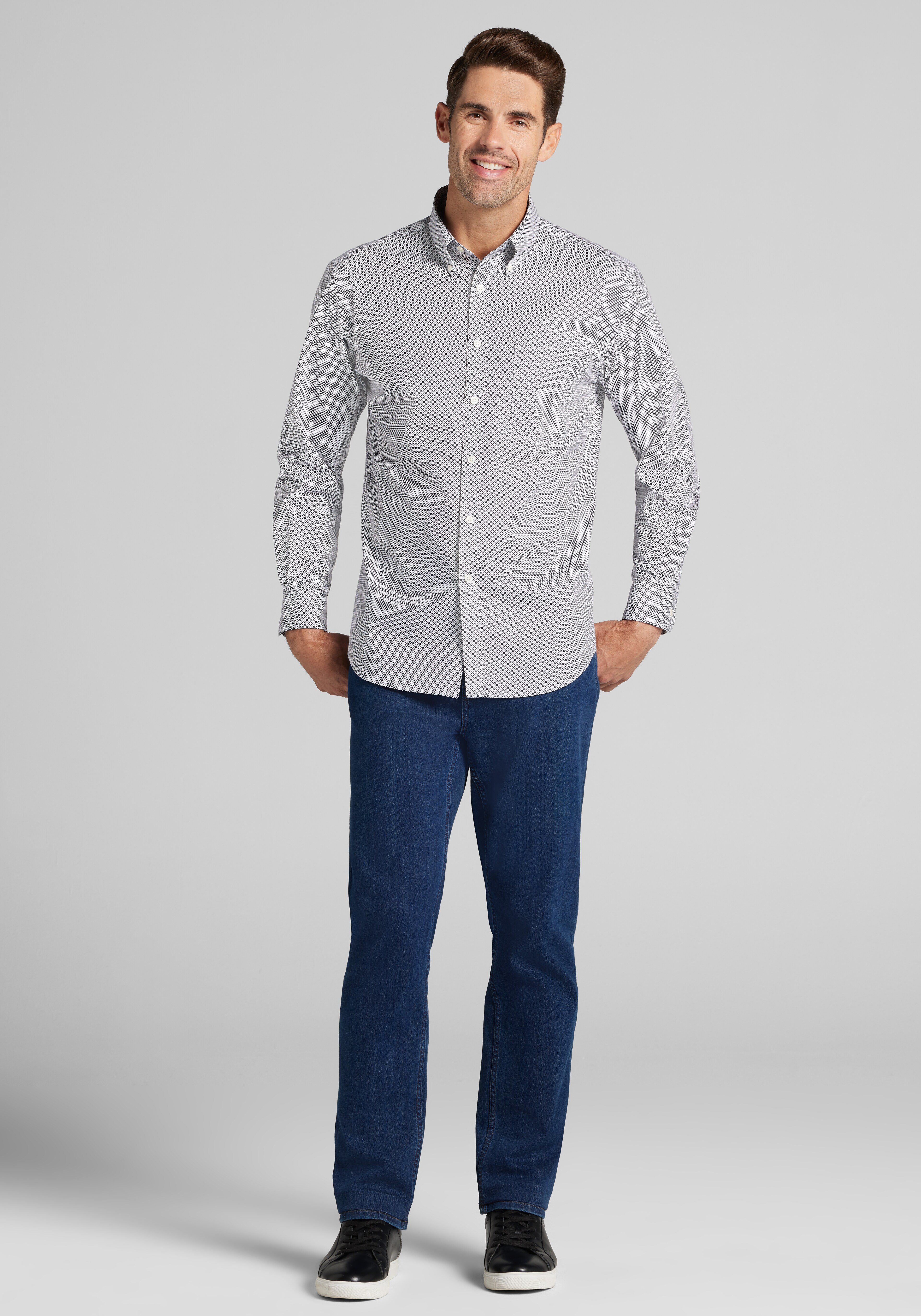 Jos. A. Bank Tailored Fit Geo Lattice Button Up Shirt