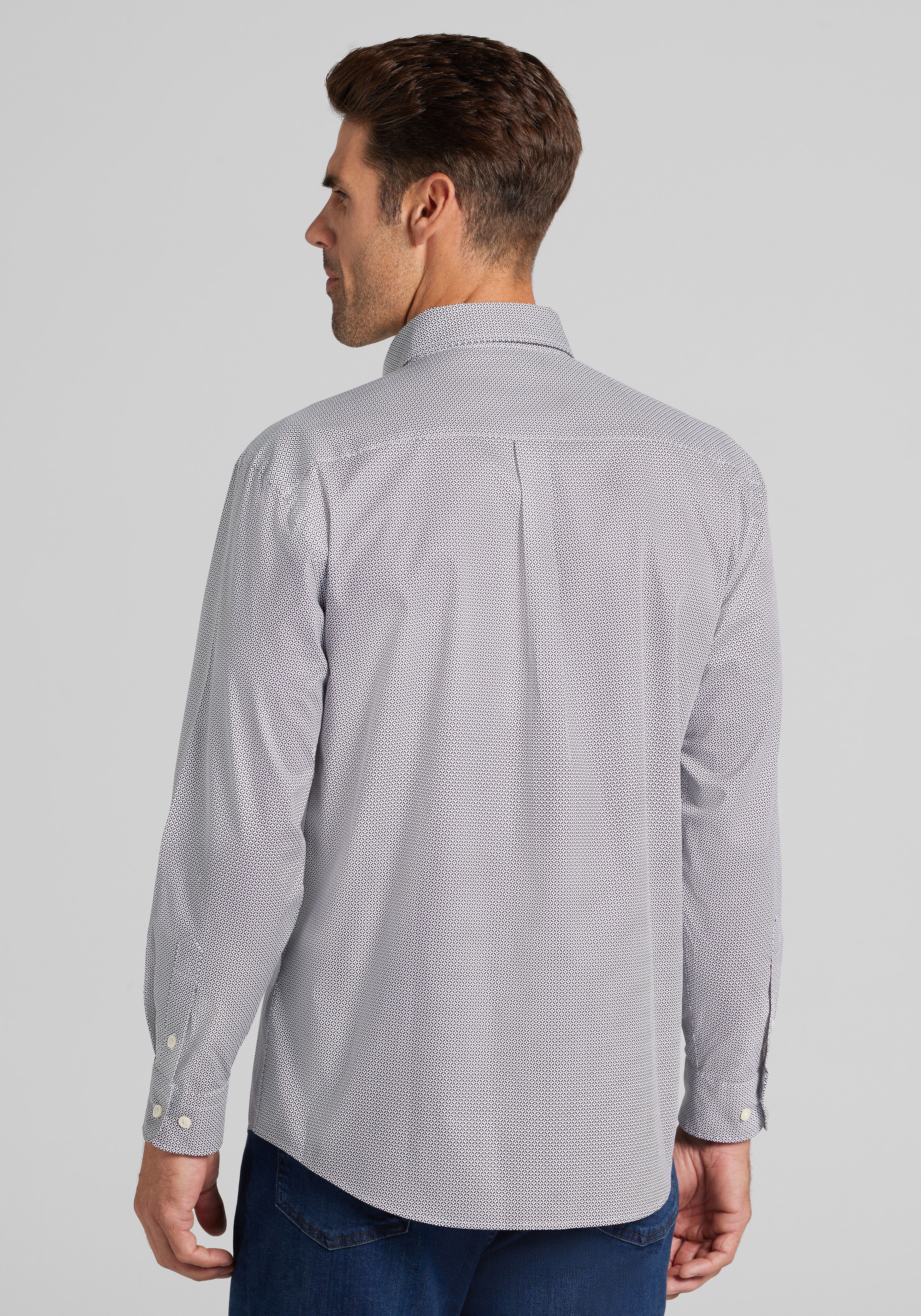 Jos. A. Bank Tailored Fit Geo Lattice Button Up Shirt