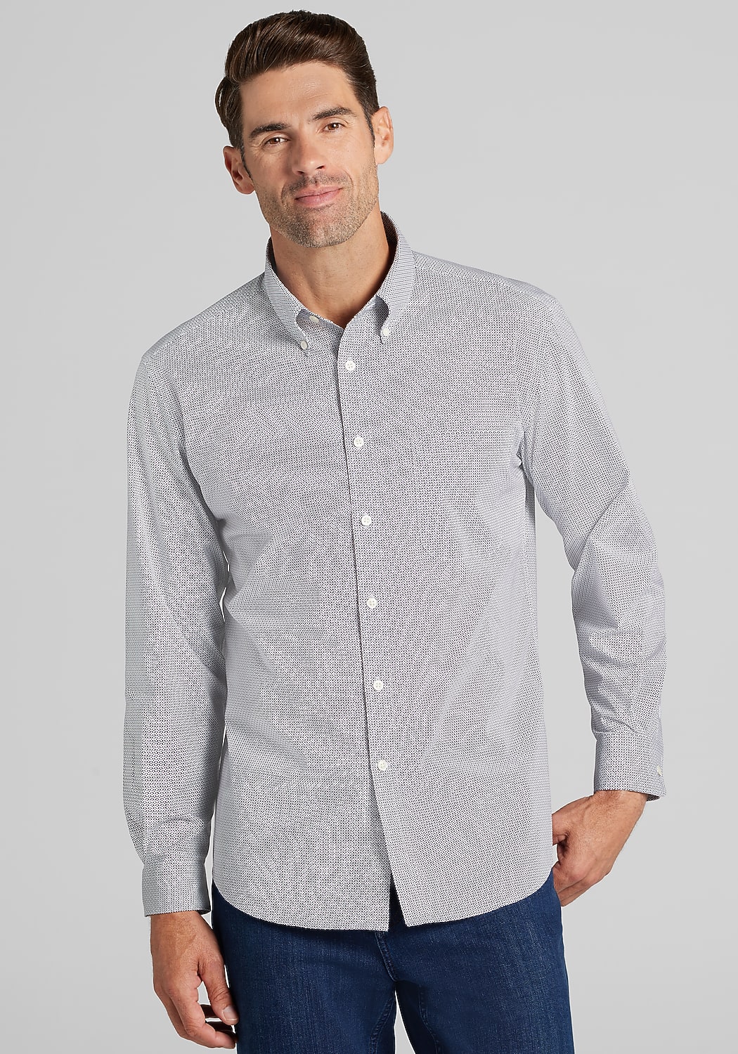 Jos. A. Bank Tailored Fit Geo Lattice Button Up Shirt - Big & Tall