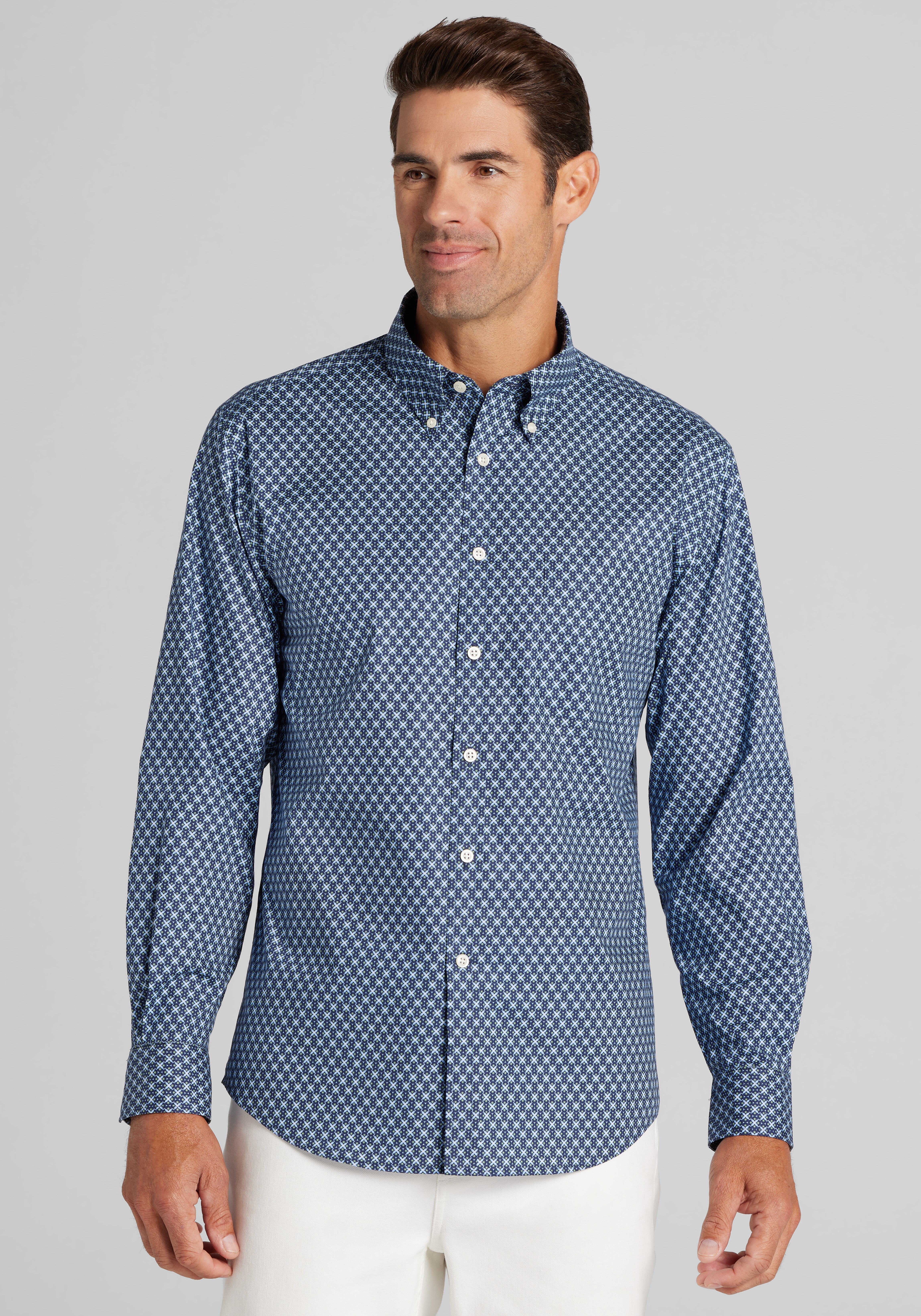 Jos. A. Bank Tailored Fit Medallion Button Up Shirt