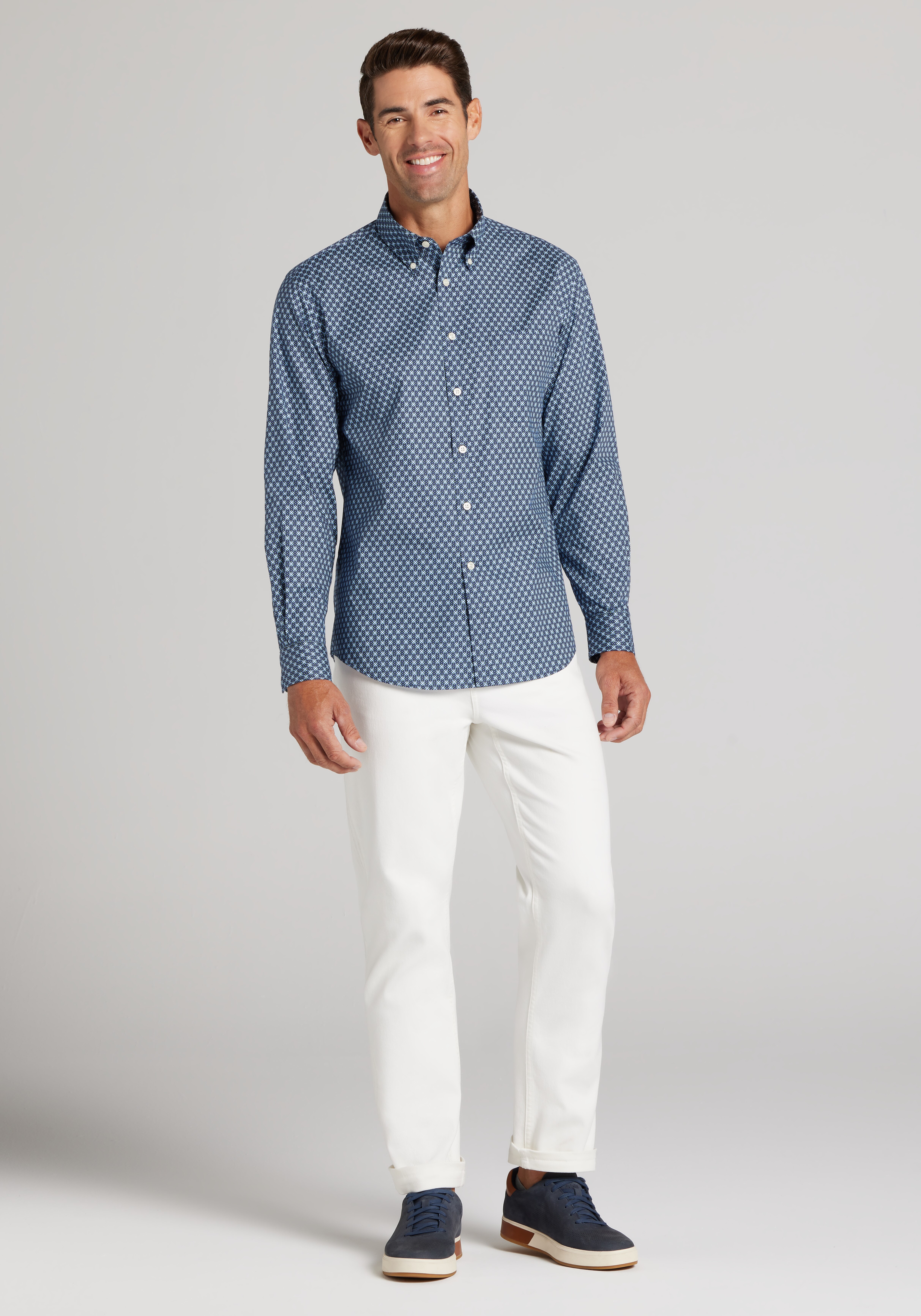 Jos. A. Bank Tailored Fit Medallion Button Up Shirt