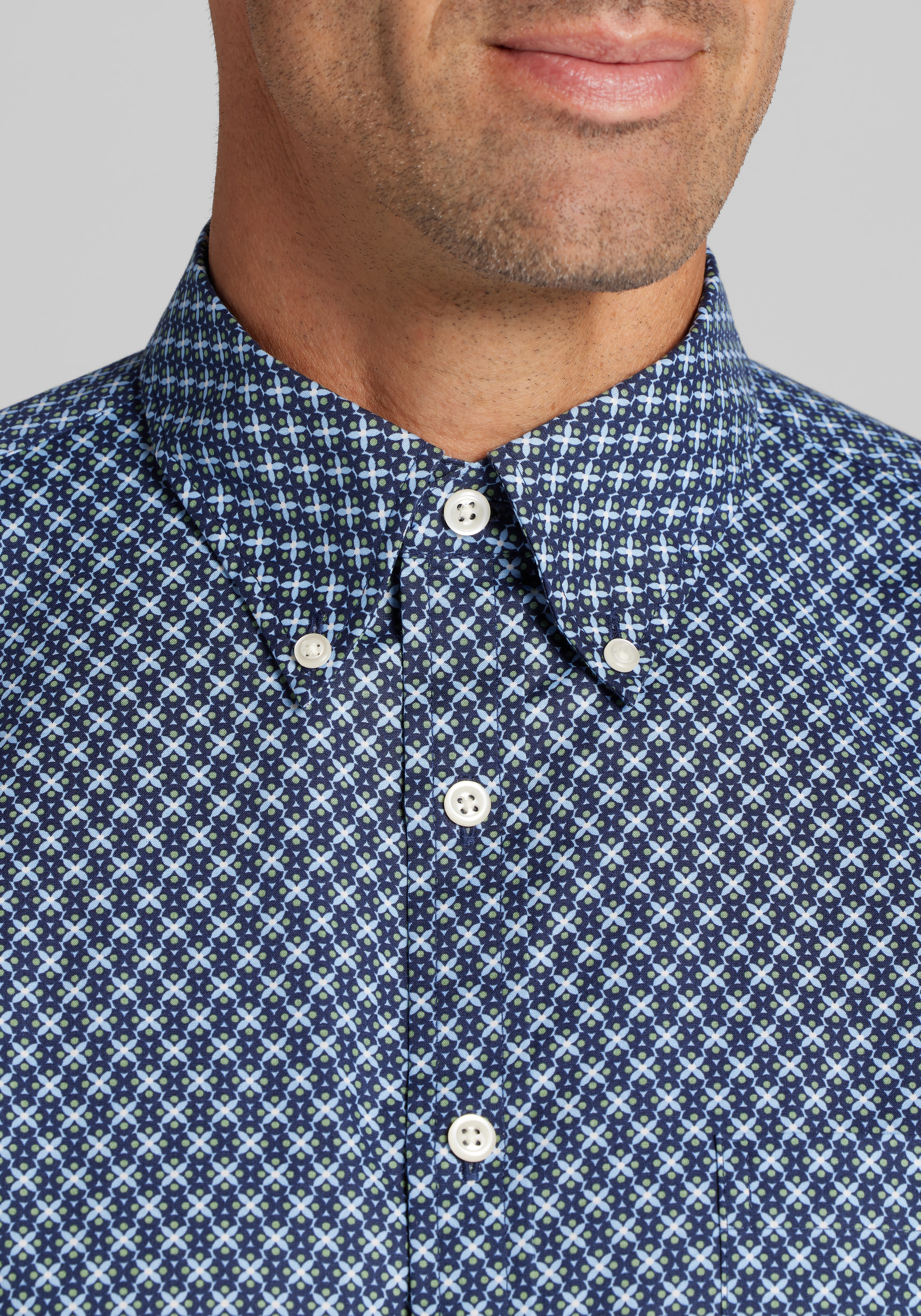 Jos. A. Bank Tailored Fit Medallion Button Up Shirt