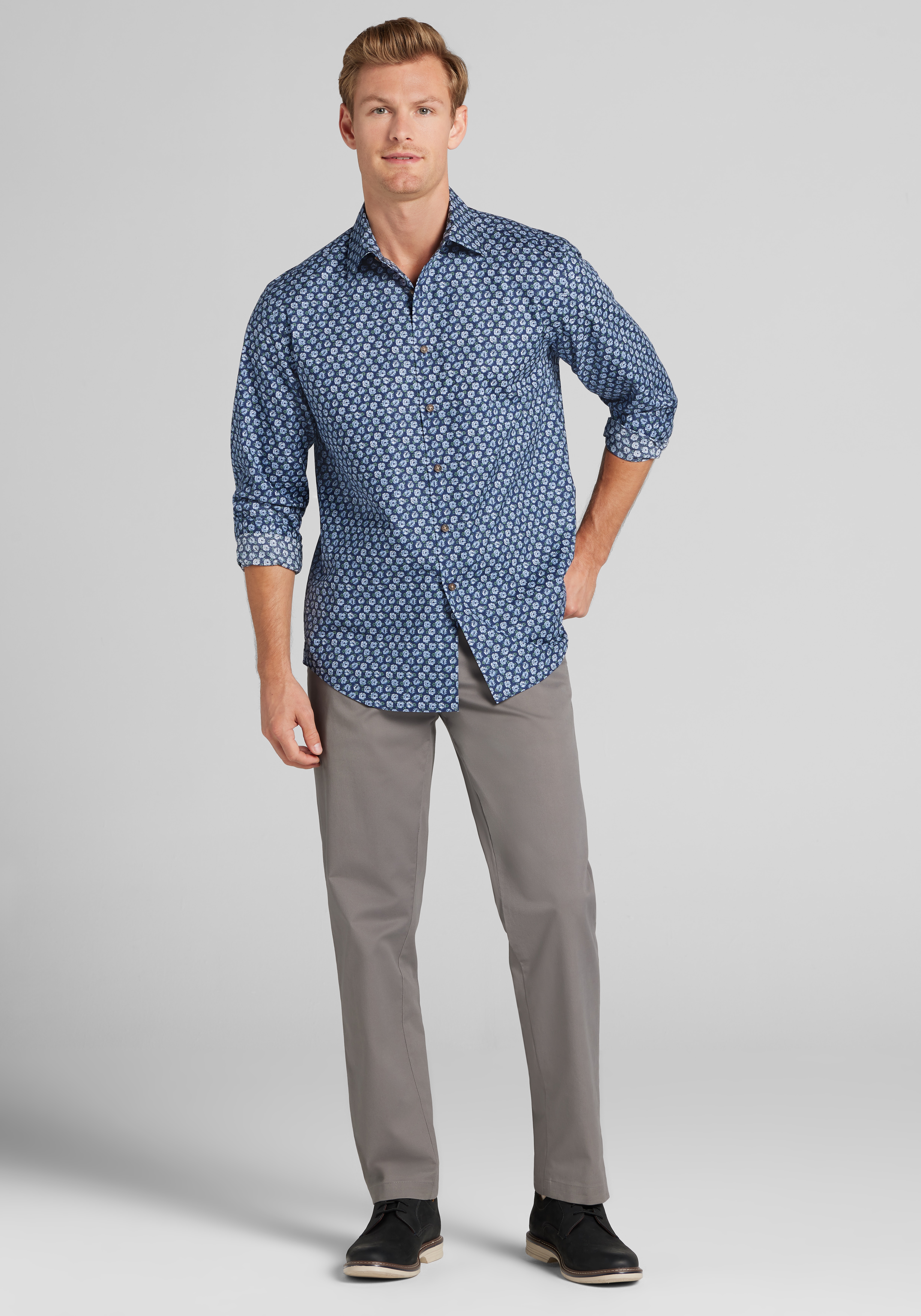 Jos. A. Bank Tailored Fit Roses Button Up Shirt