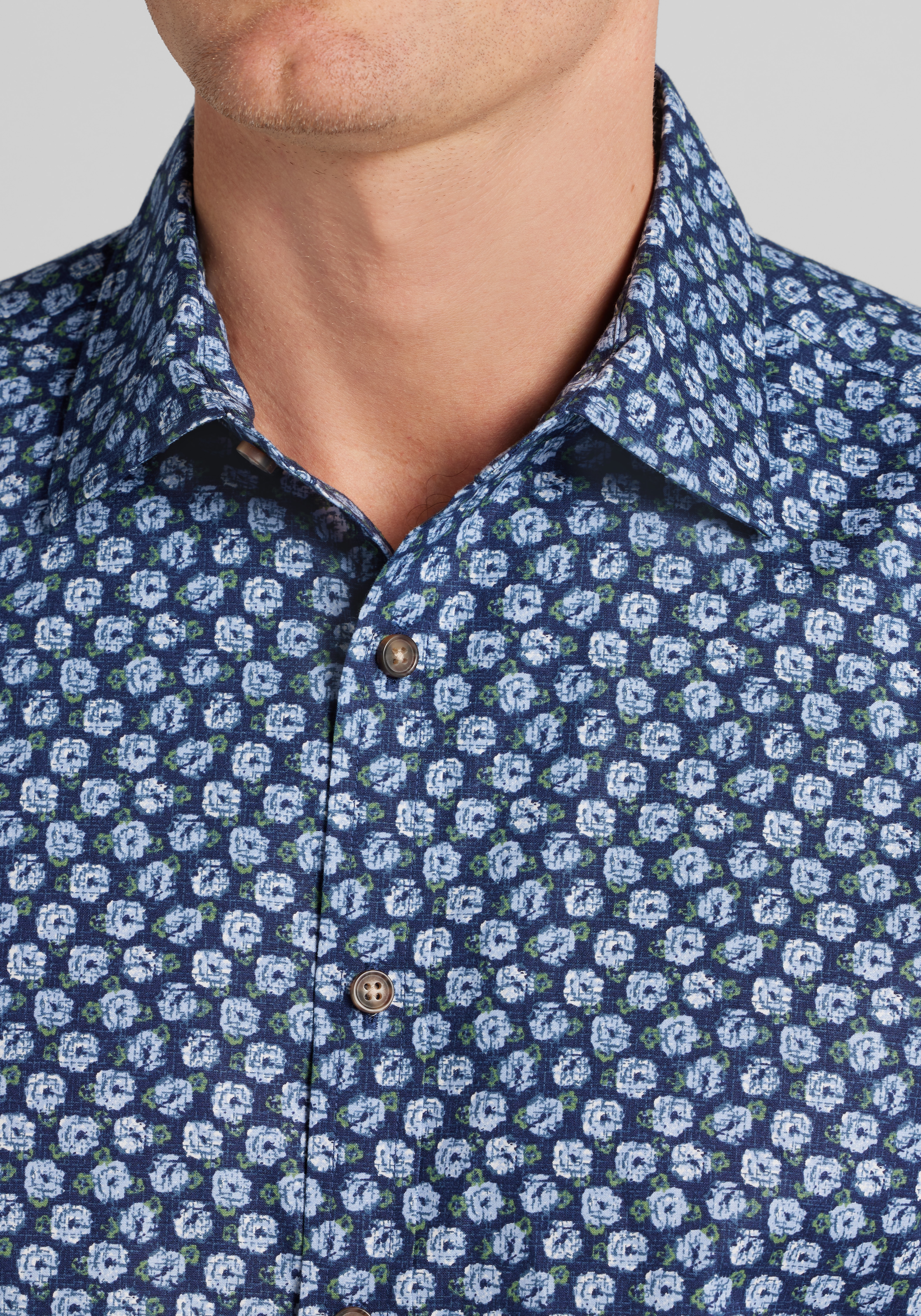 Jos. A. Bank Tailored Fit Roses Button Up Shirt