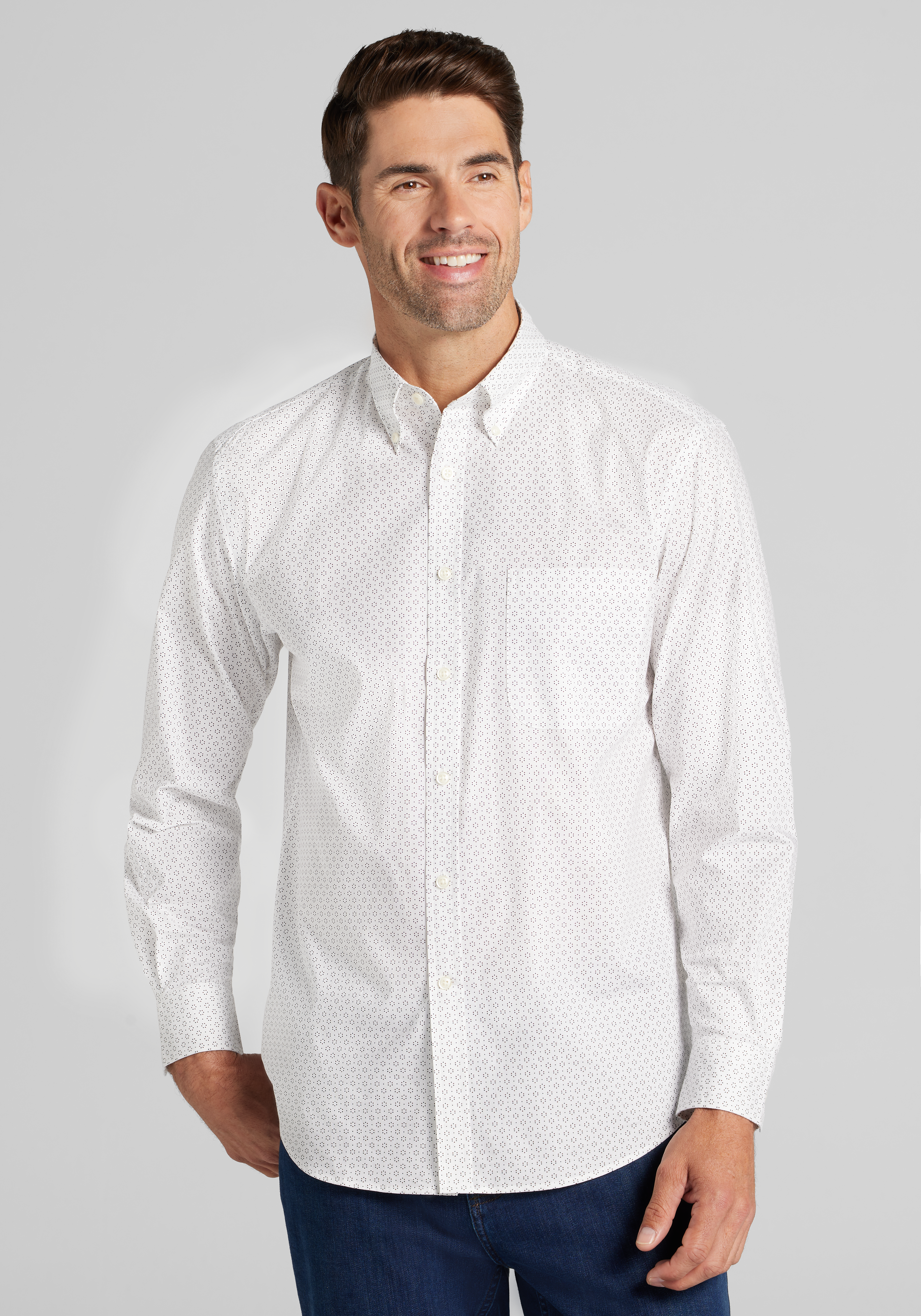 Men's New!, Jos. A. Bank Tailored Fit Multi Dots Button Up Shirt - Jos A Bank