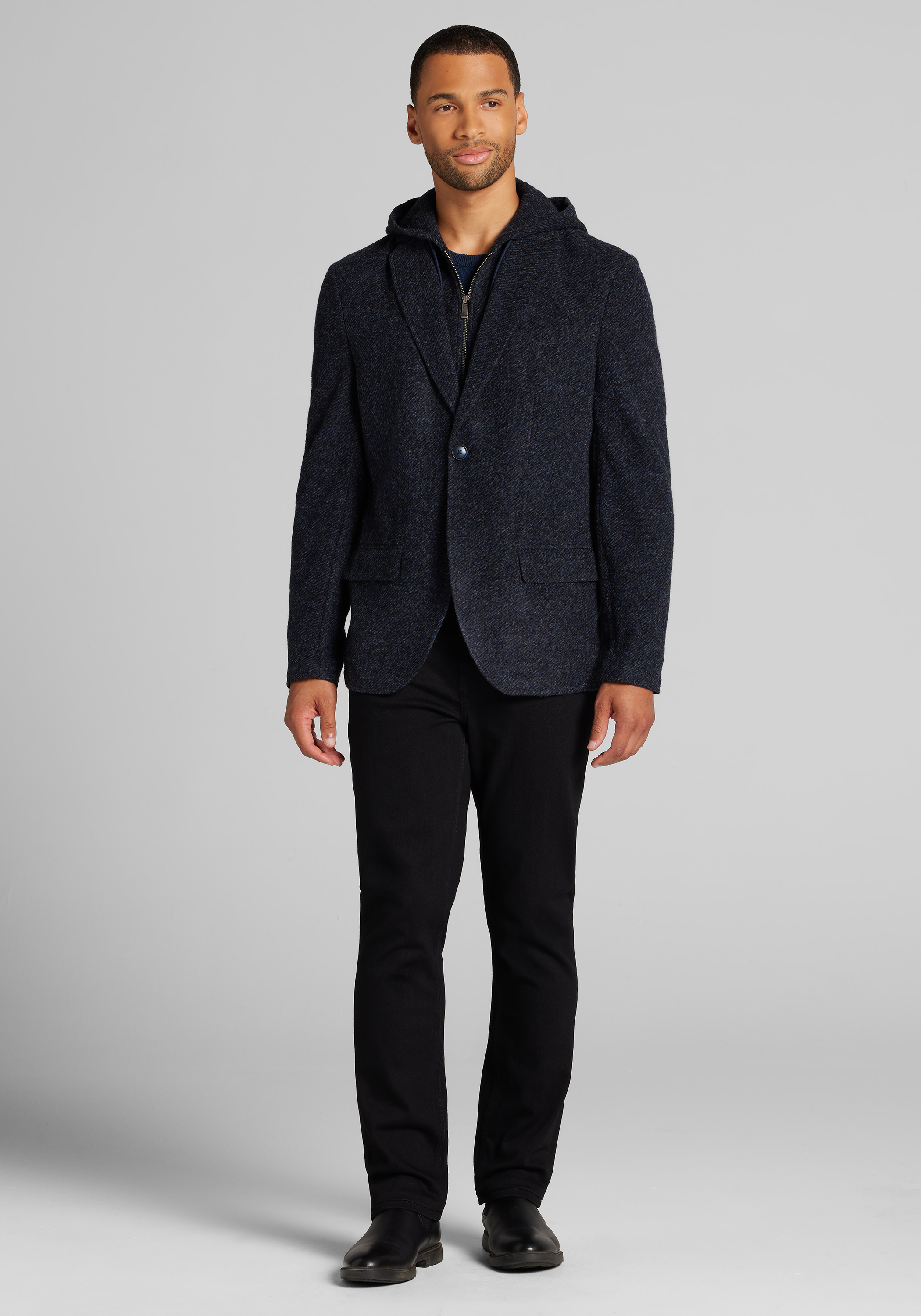 Jos. A. Bank Tailored Fit Knit Heathered Twill Jacket