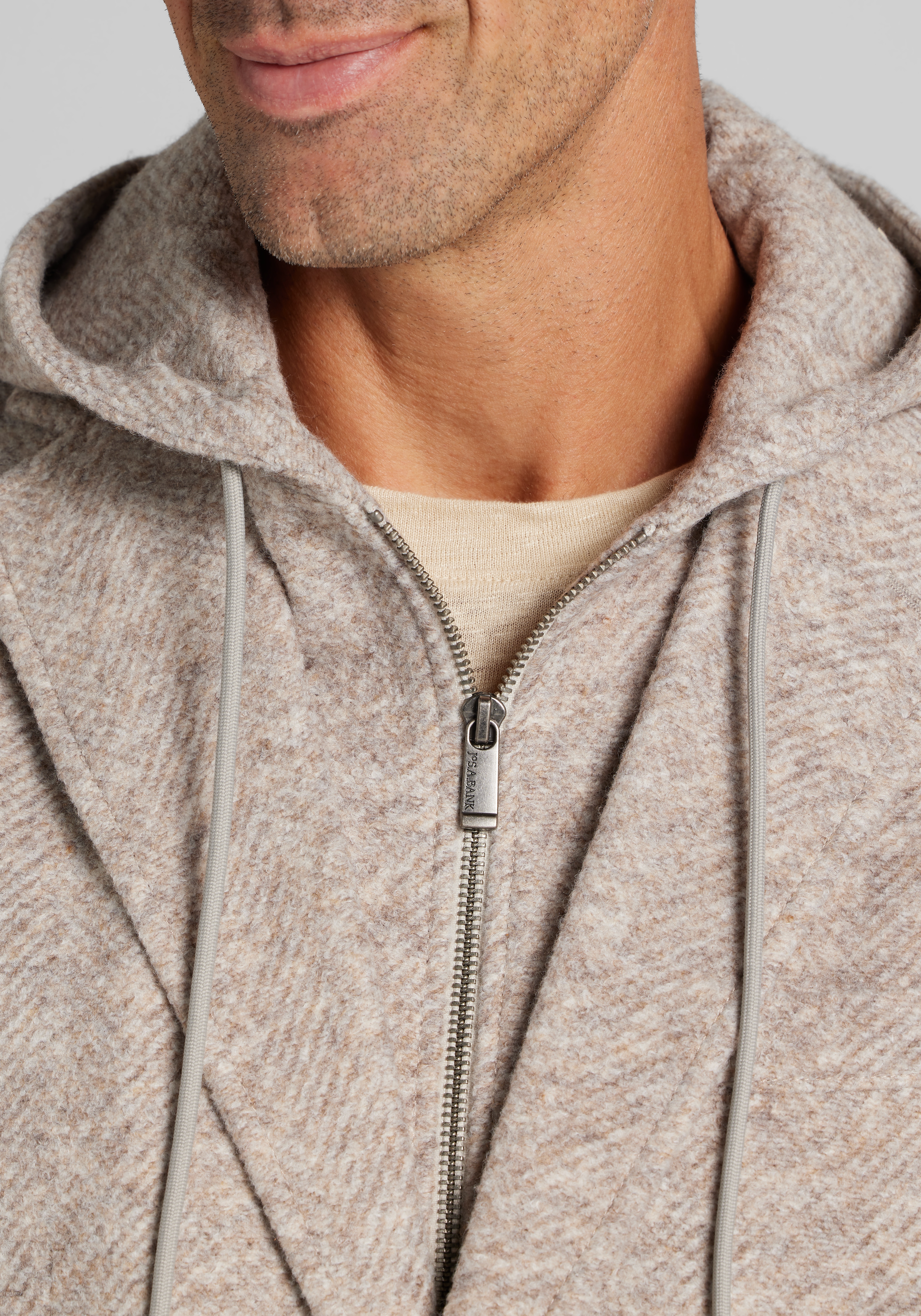Jos. A. Bank Tailored Fit Heathered Knit Twill Soft Jacket