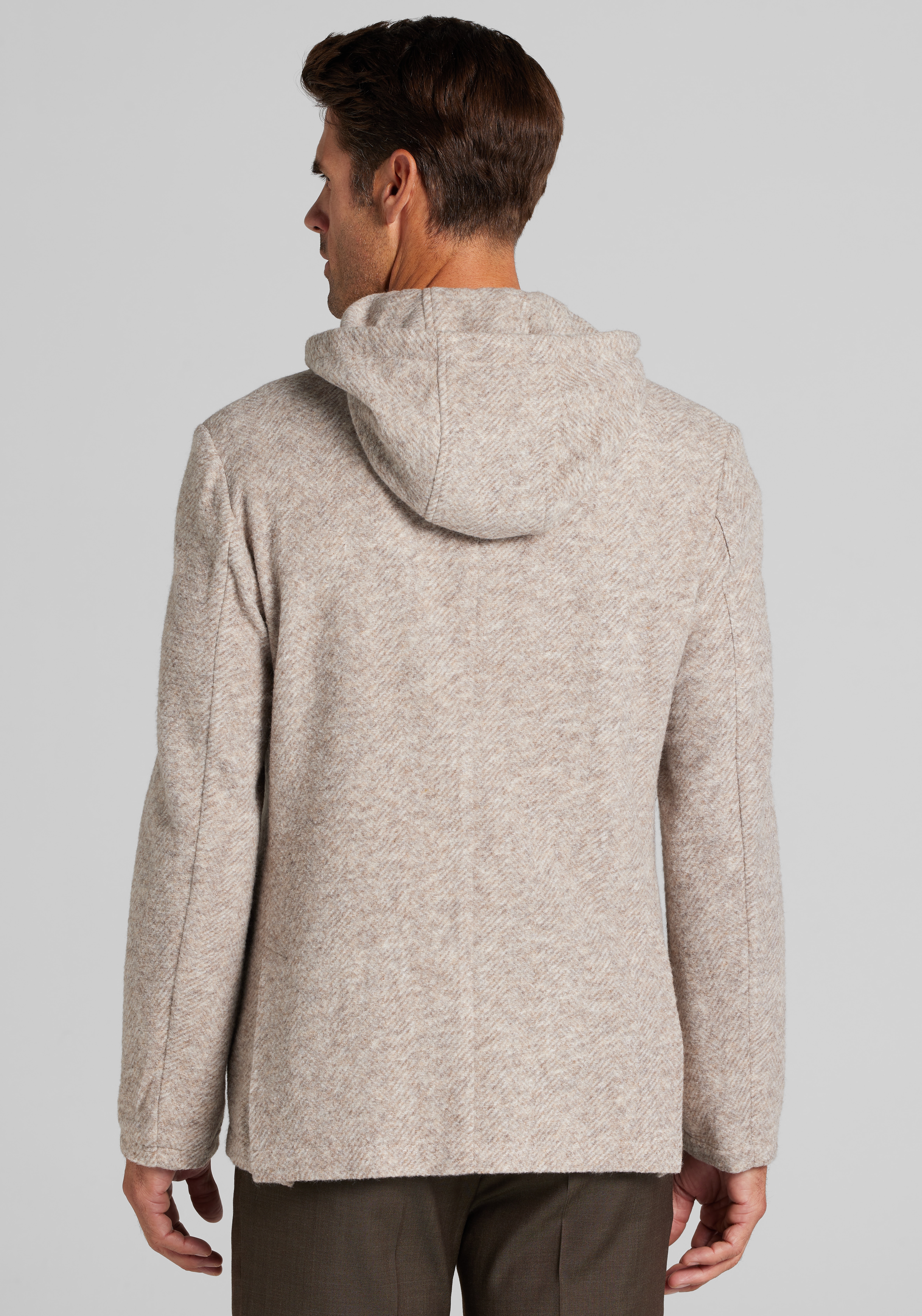 Jos. A. Bank Tailored Fit Heathered Knit Twill Soft Jacket