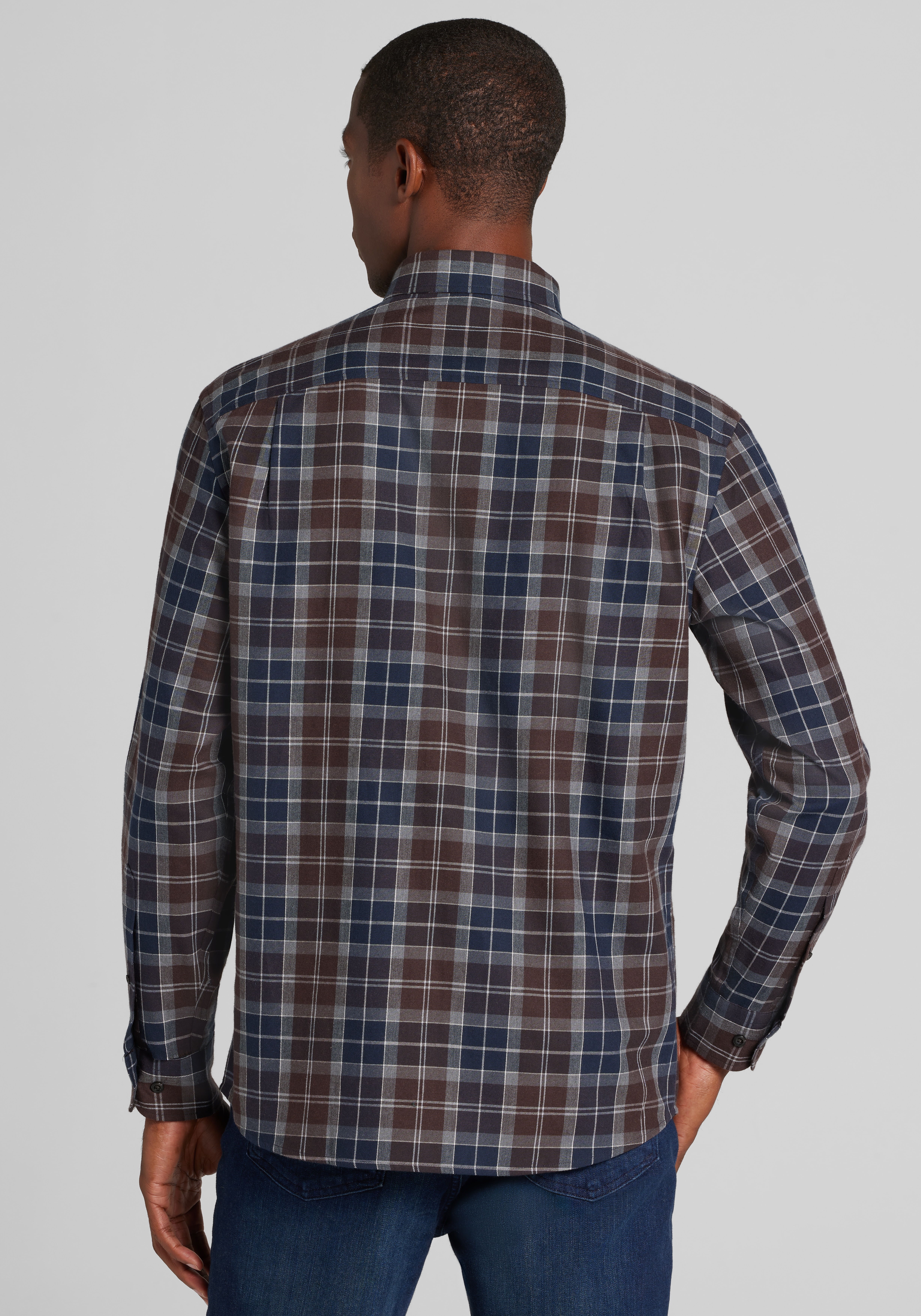 Reserve Collection Tailored Fit Plaid Button Up Shirt