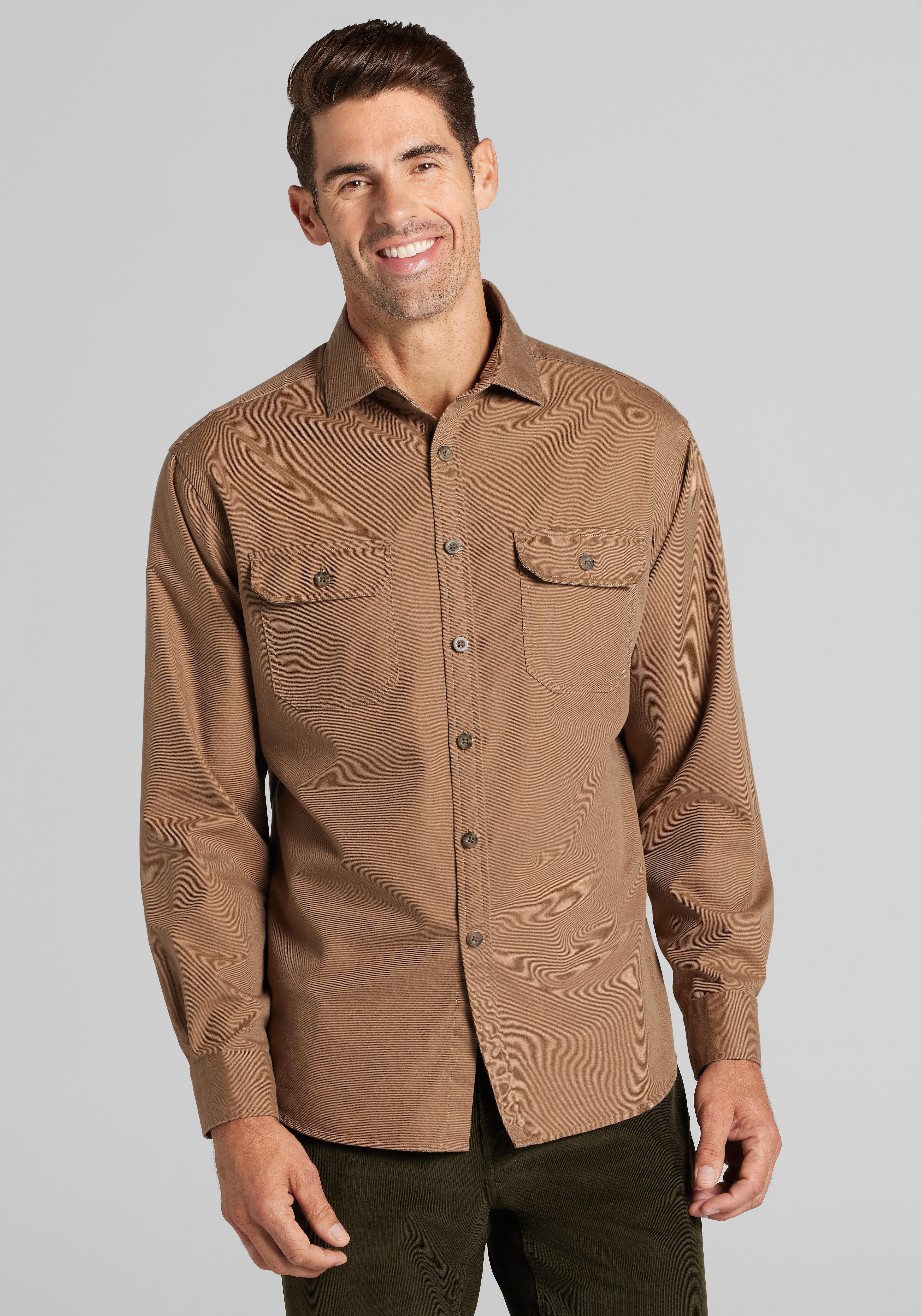 Jos. A. Bank Relaxed Fit Heavy Twill Button Up Shirt