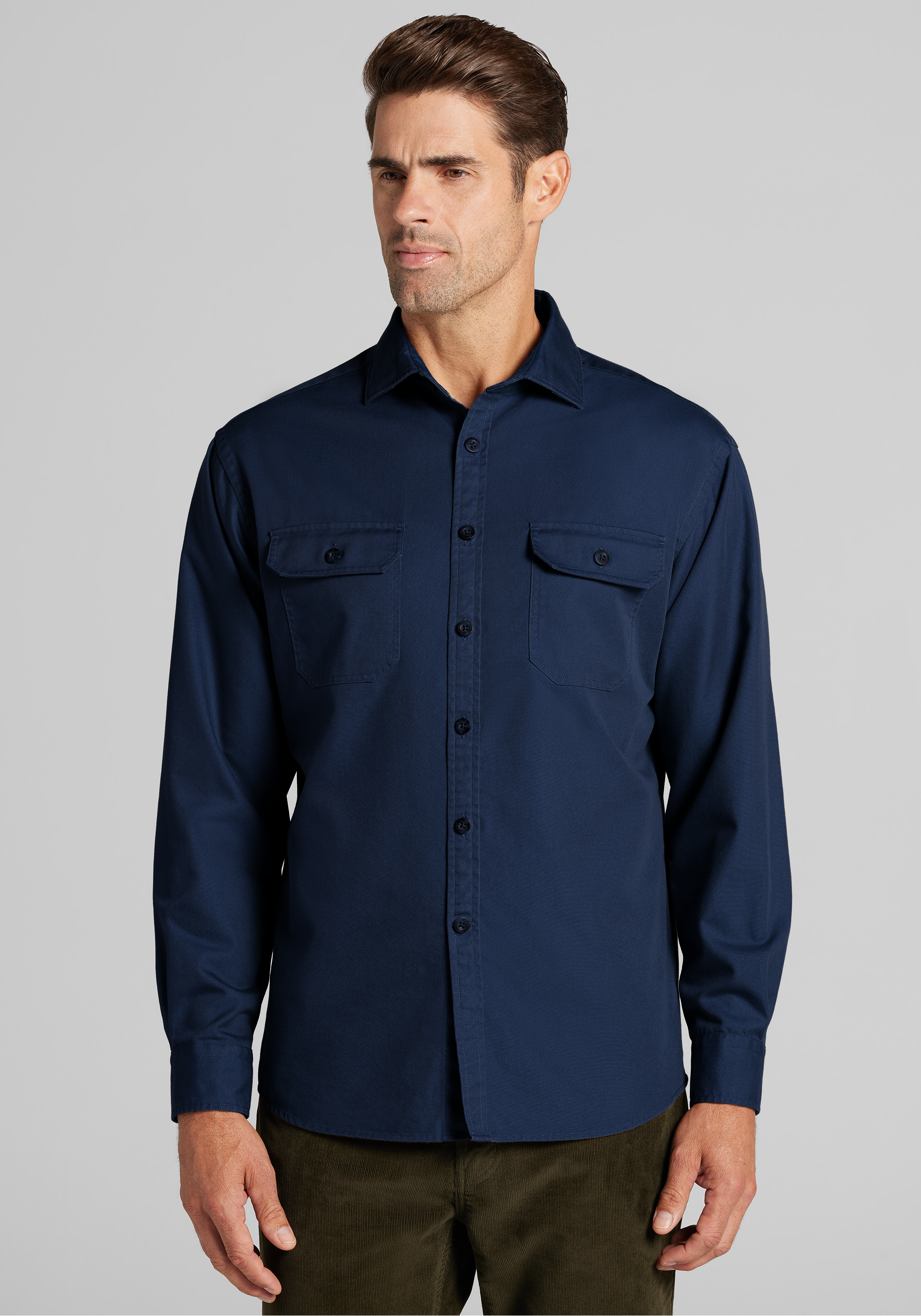 Men's Casual Tops, Jos. A. Bank Relaxed Fit Heavy Twill Button Up Shirt - Jos A Bank
