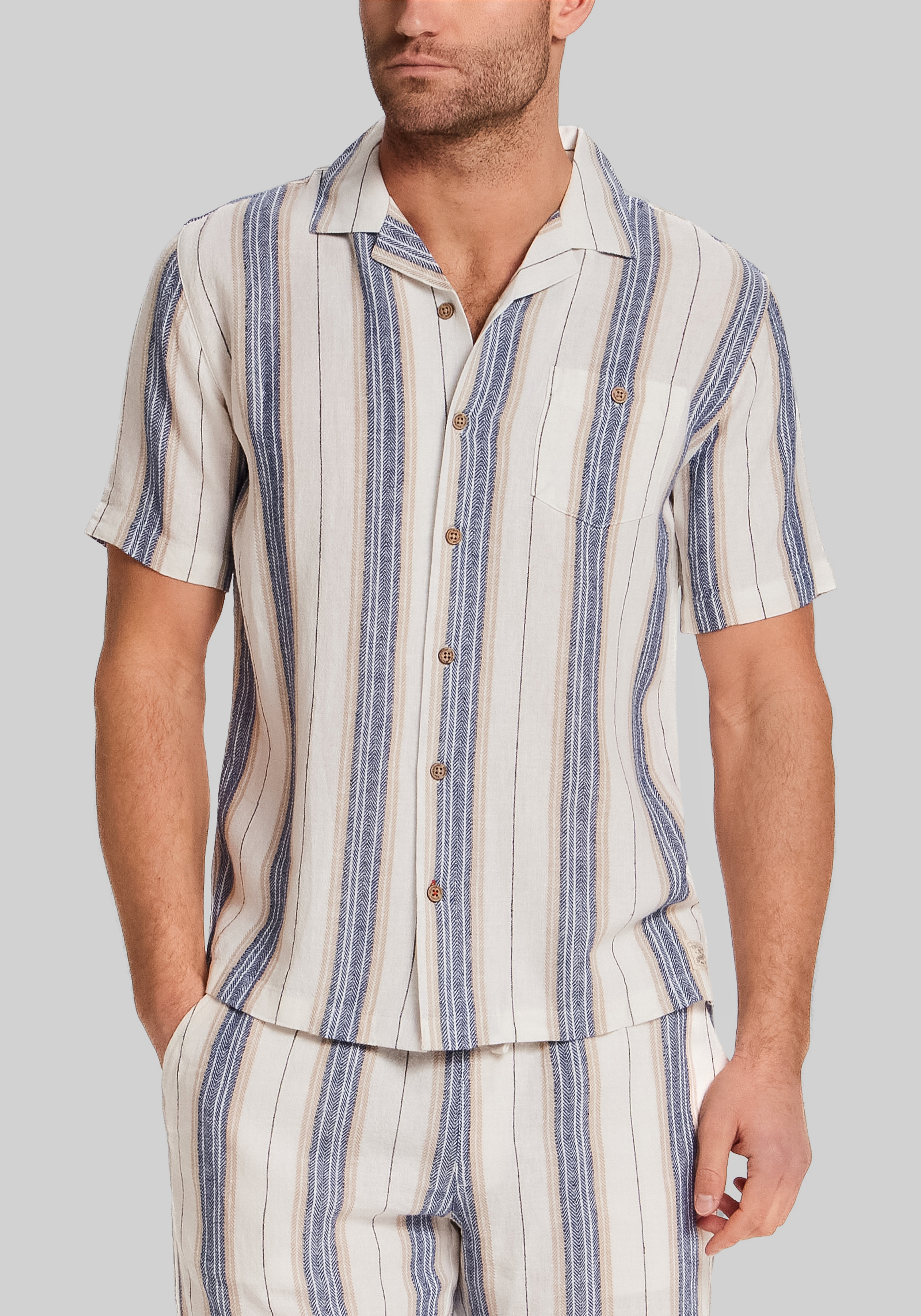 Men's New!, Weatherproof Vintage Traditional Fit Vertical Stripe Sportshirt - Jos A Bank