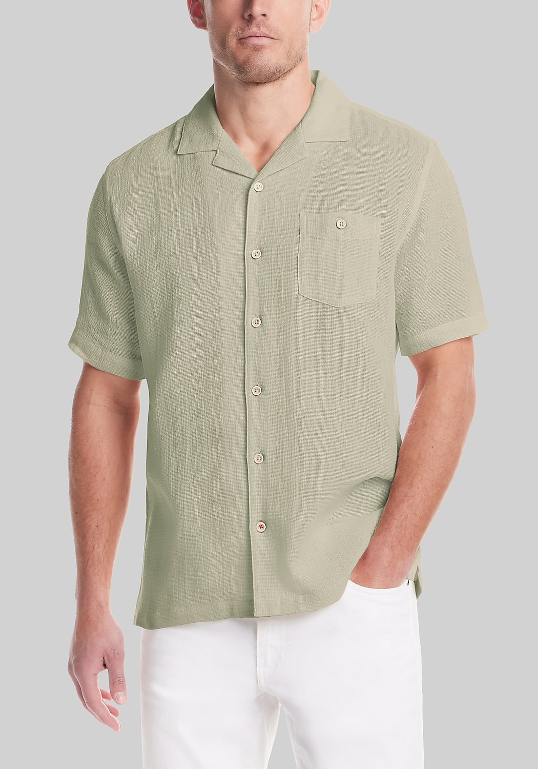 Weatherproof Vintage Traditional Fit Airtex Camp Shirt