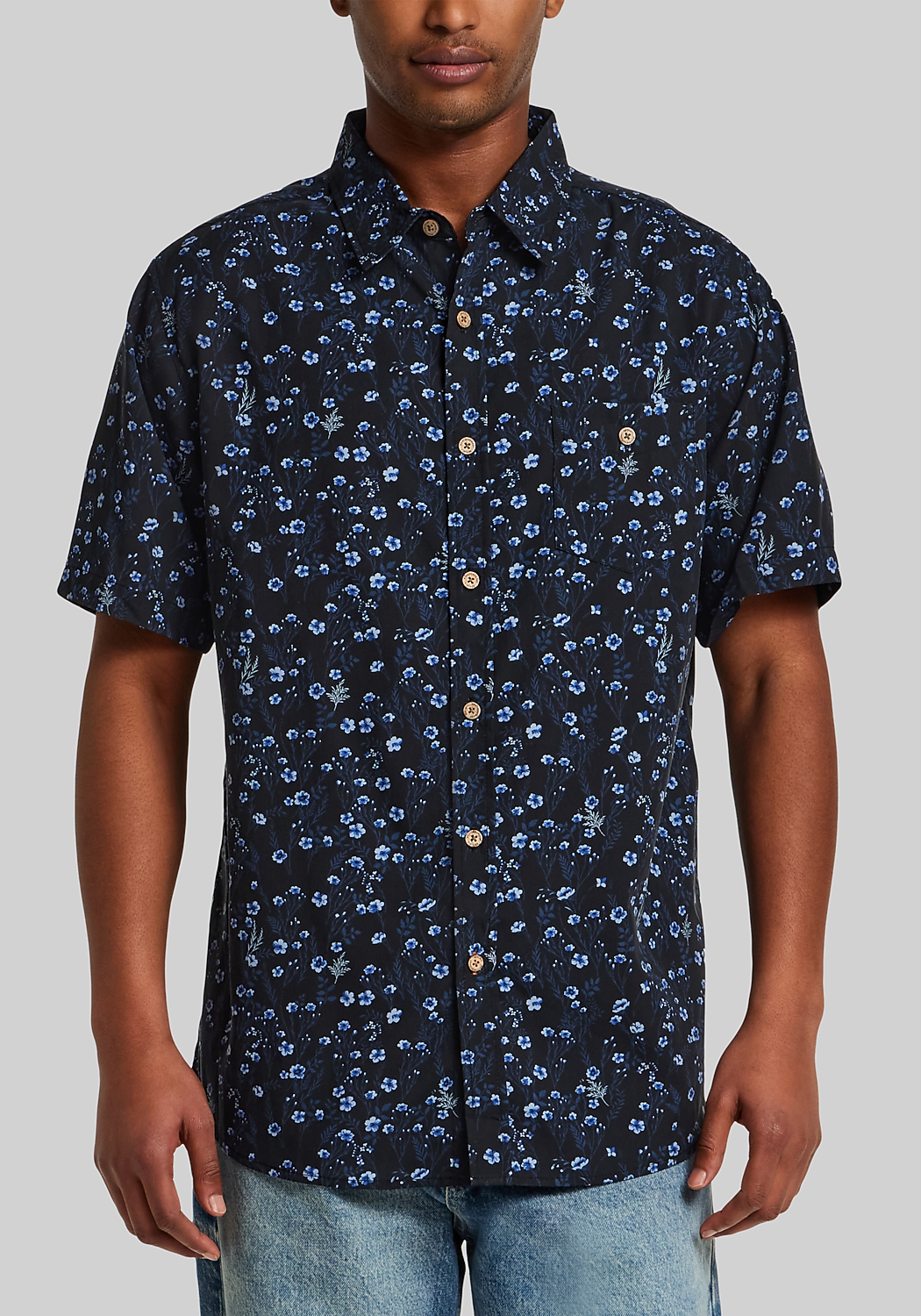 Weatherproof Vintage Traditional Fit Small Floral Poplin Sportshirt