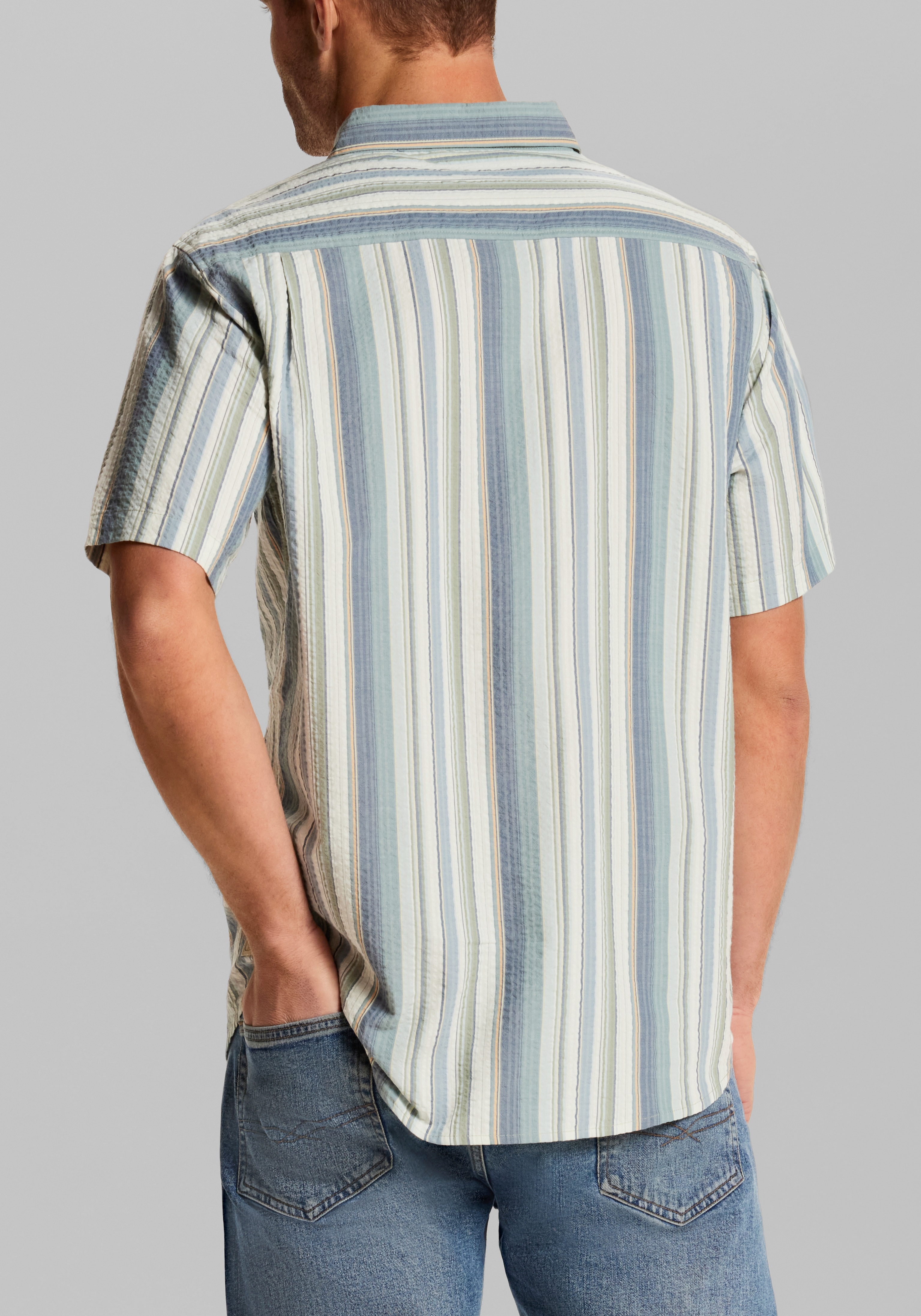 Weatherproof Vintage Traditional Fit Seersucker Stripe Shirt