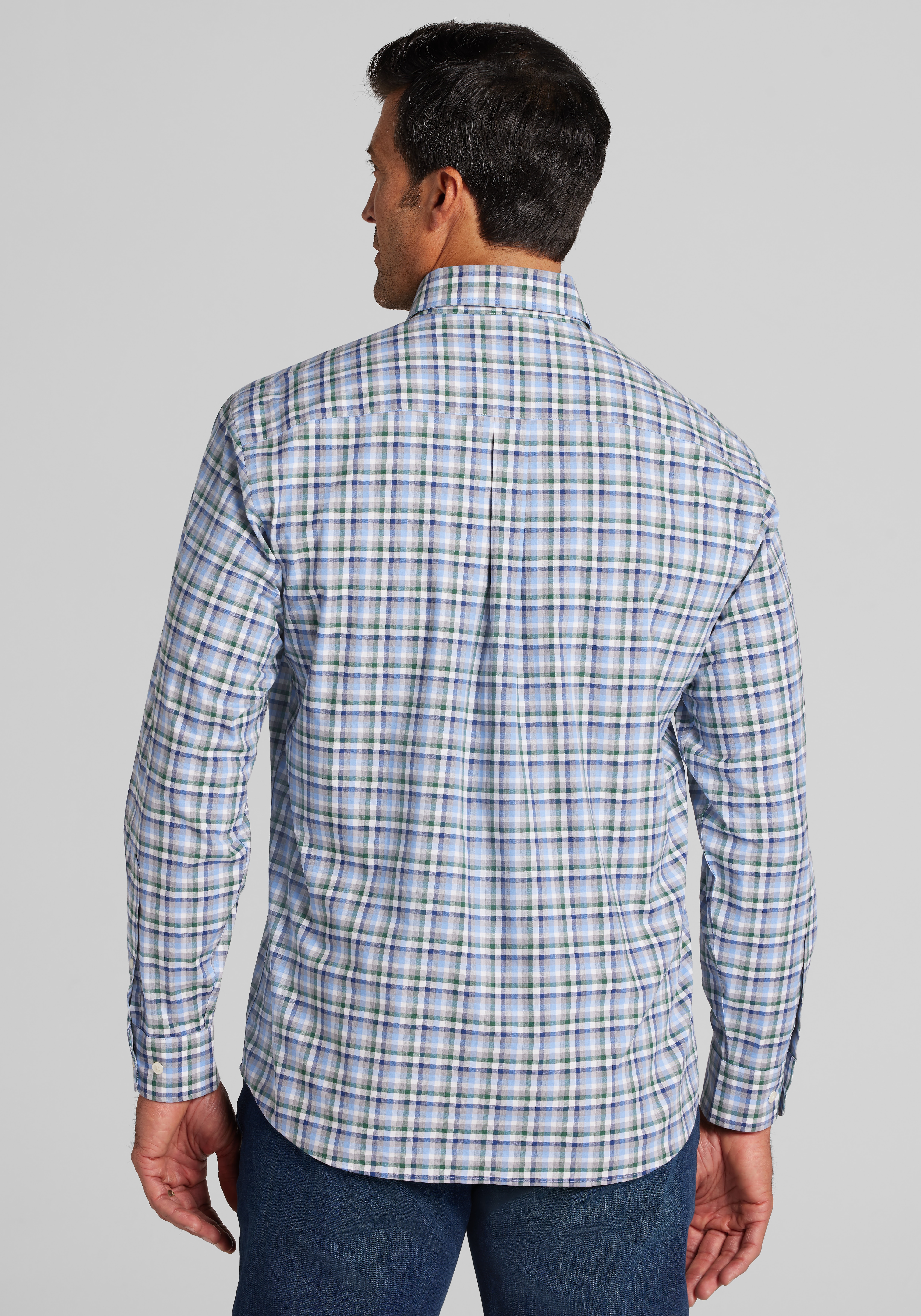 Jos. A. Bank Traditional Fit Multi-Check Button Up Shirt