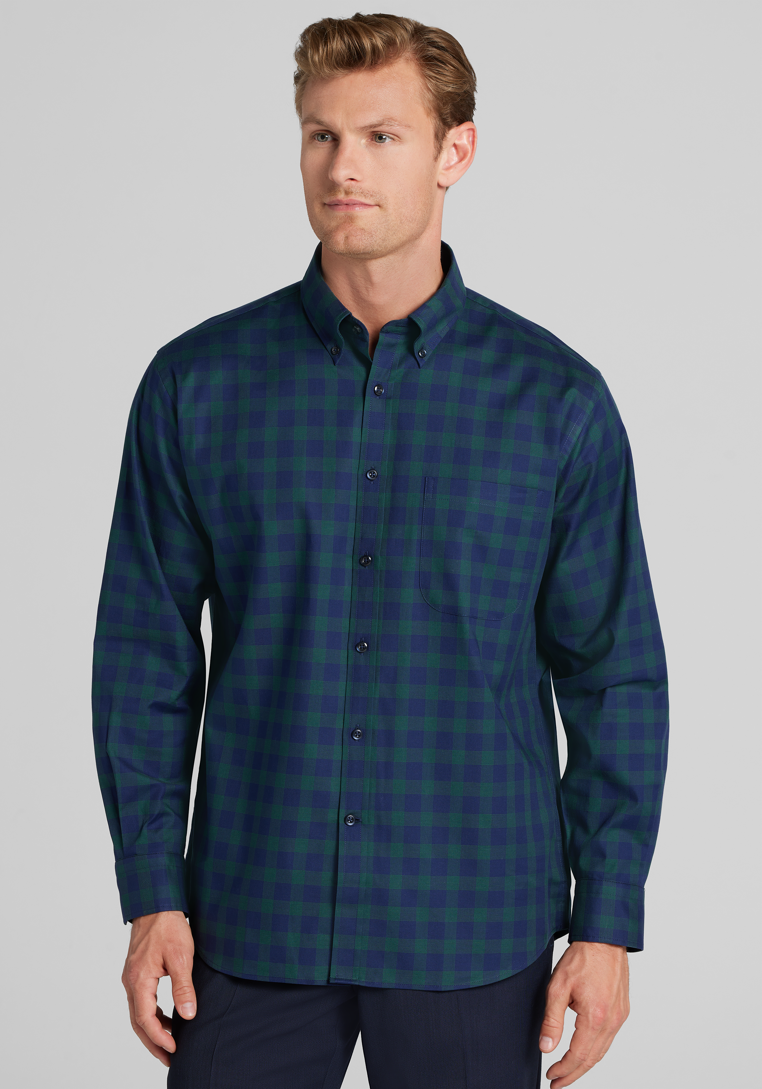 Jos. A. Bank Traditional Fit Large Check Button Up Shirt