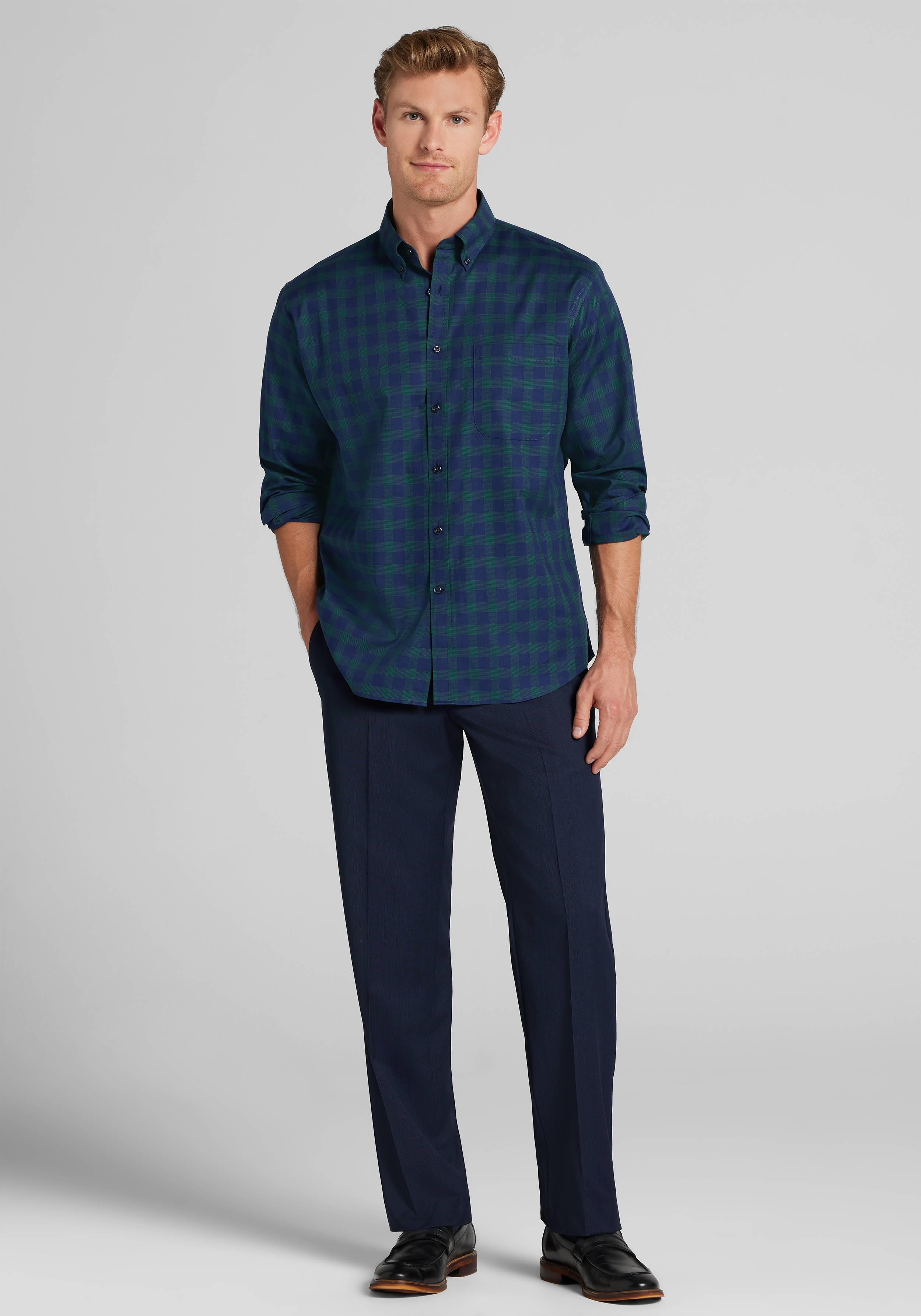 Jos. A. Bank Traditional Fit Large Check Button Up Shirt