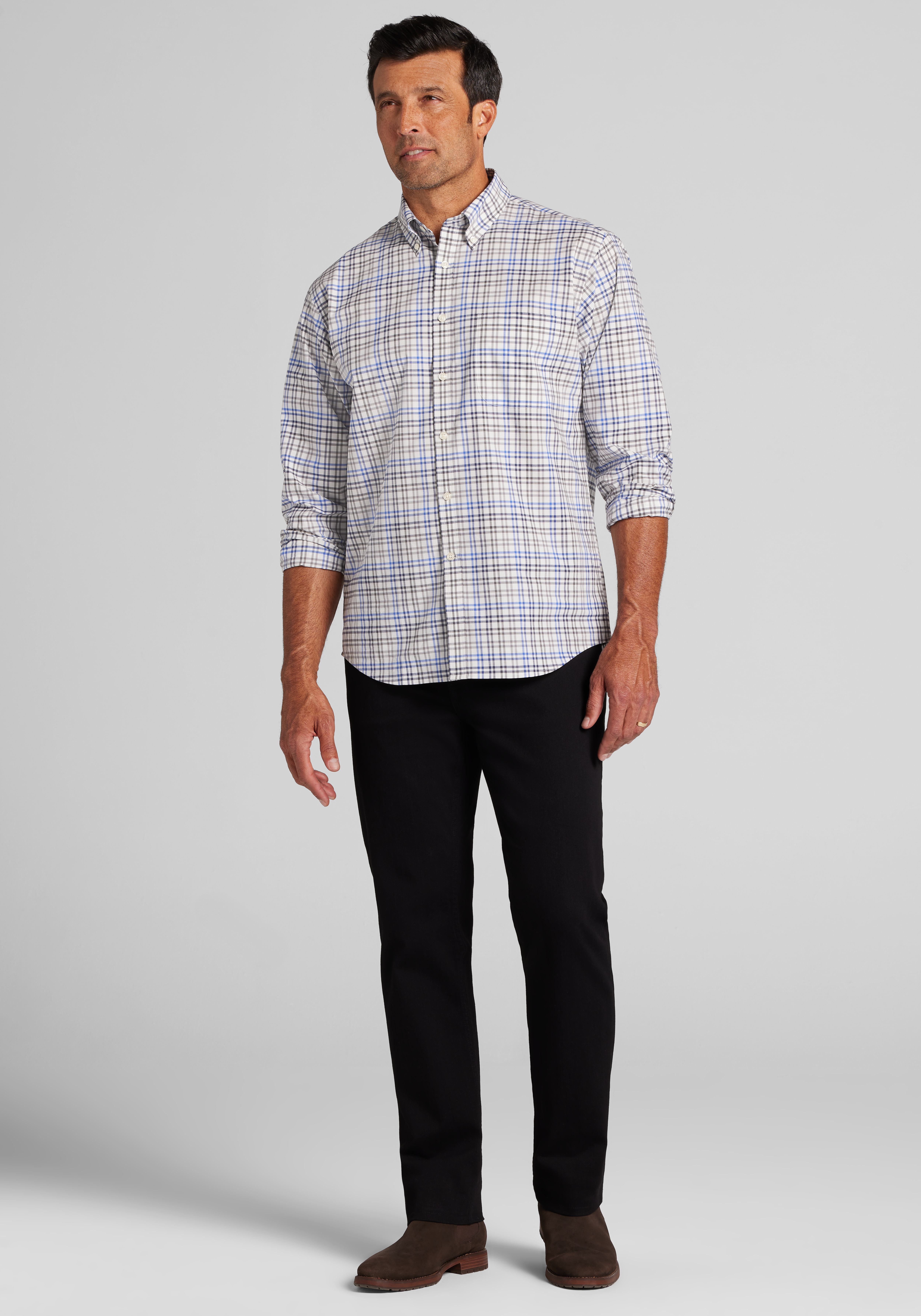 Jos. A. Bank Traditional Fit Check Button-Up Shirt