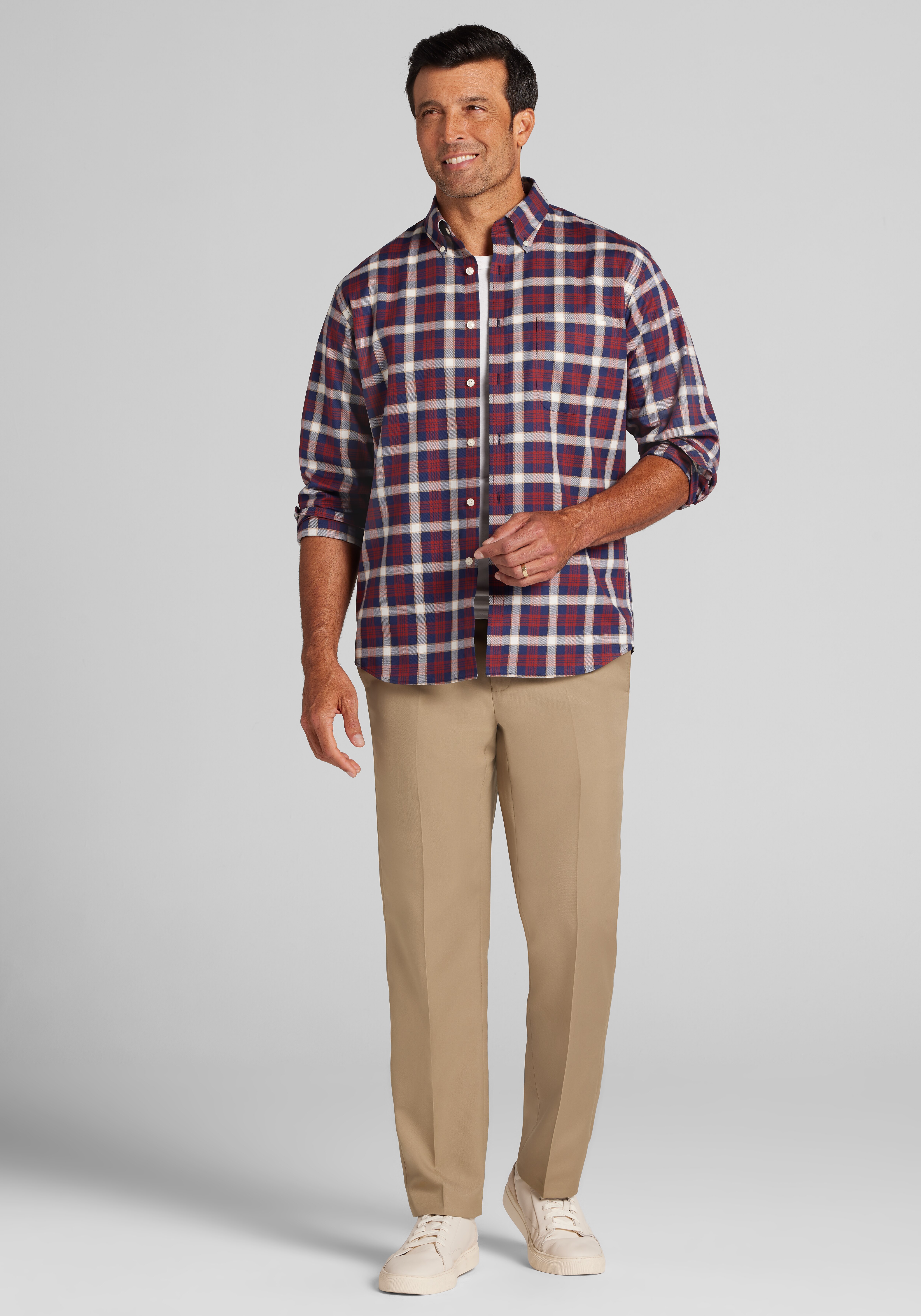 Jos. A. Bank Traditional Fit Large Plaid Button Up Shirt