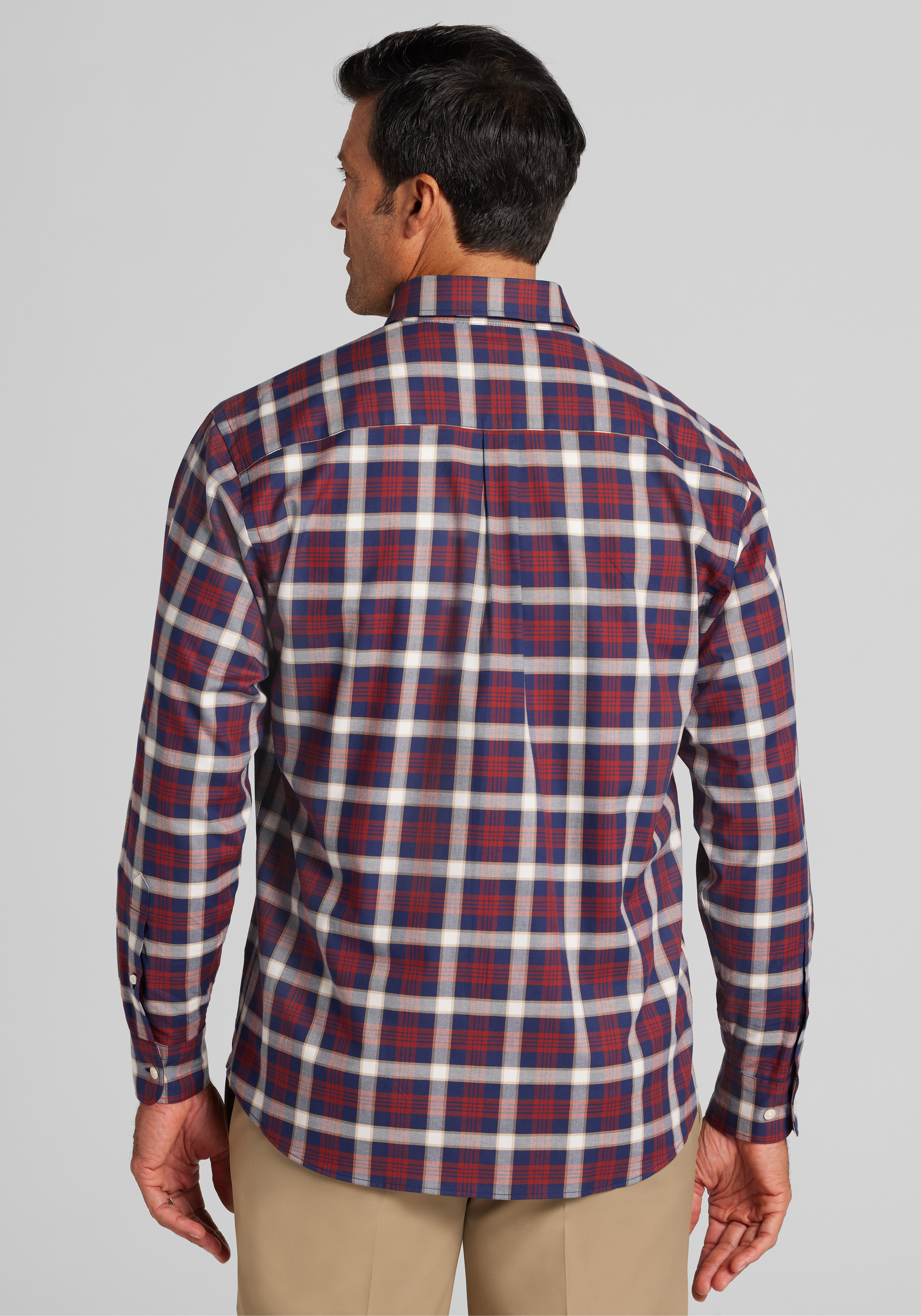 Jos. A. Bank Traditional Fit Large Plaid Button Up Shirt