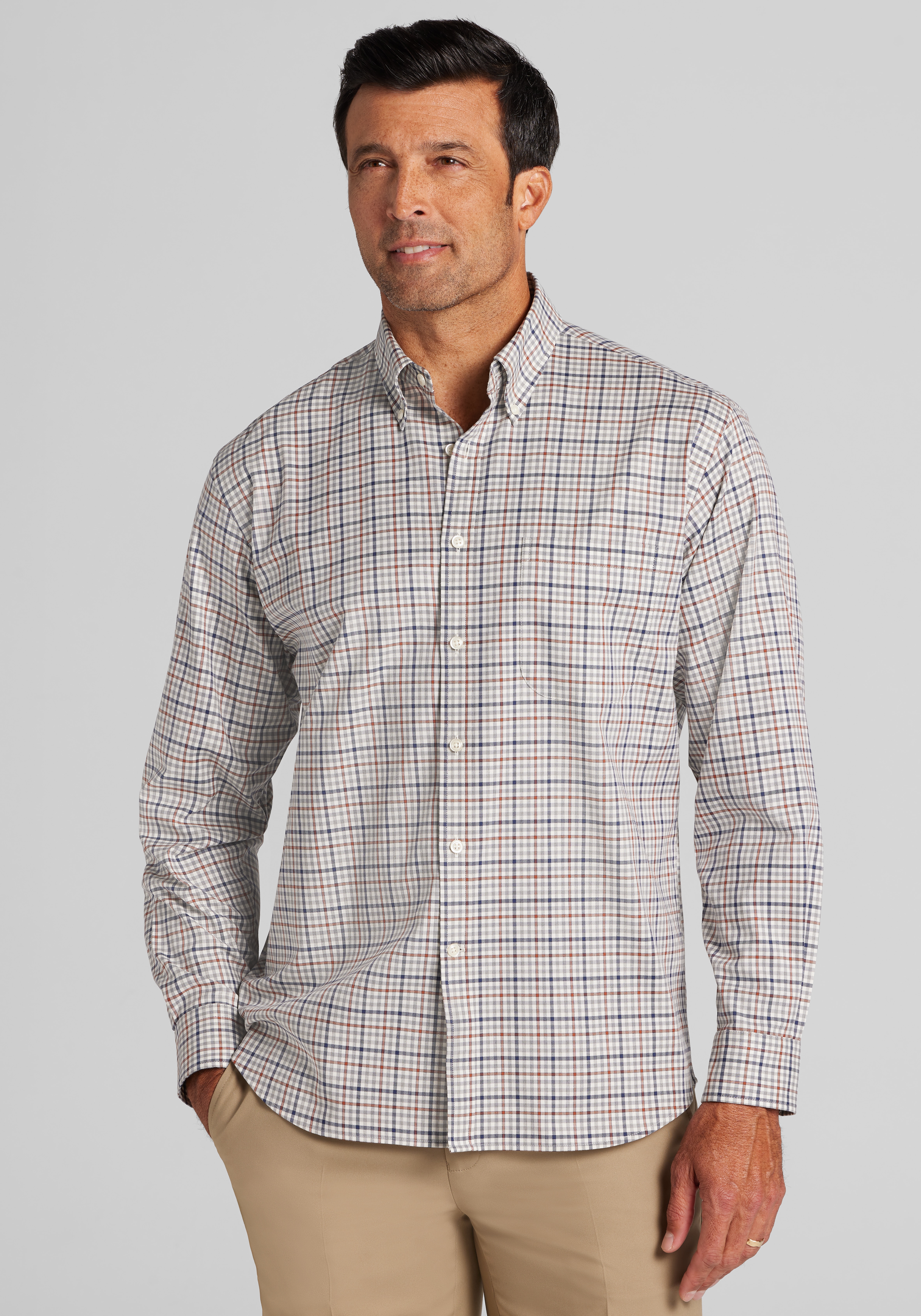 Jos. A. Bank Traditional Fit Plaid Button Up Shirt