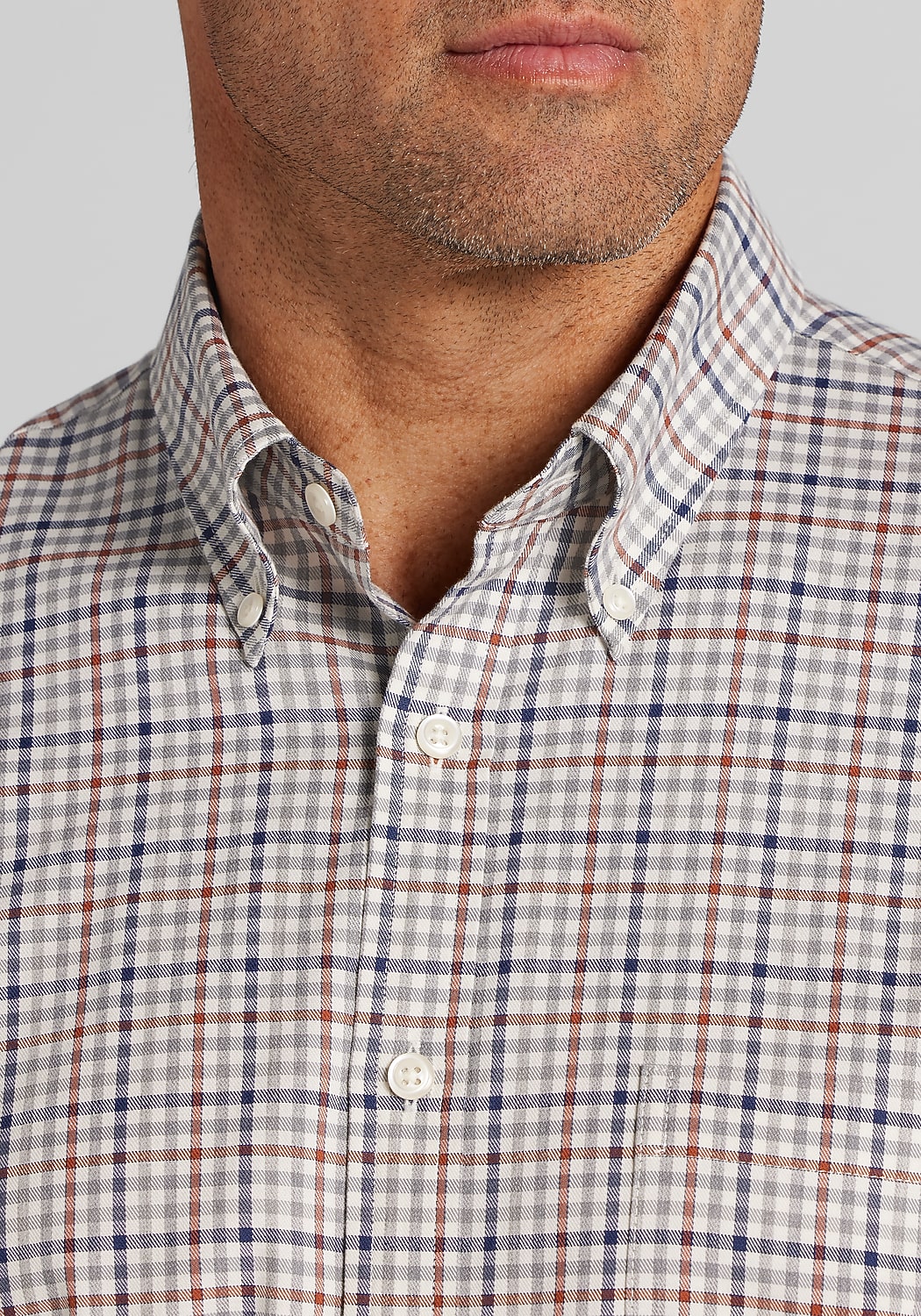 Jos. A. Bank Traditional Fit Plaid Button Up Shirt - Big & Tall