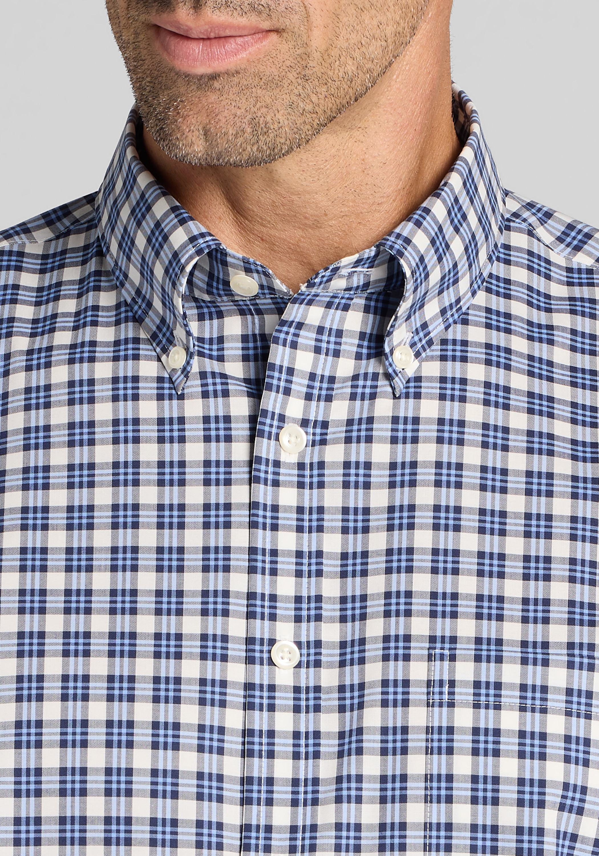 Men's Sale & Clearance, Traveler® Collection Traditional Fit Check Button Up Shirt - Jos A Bank