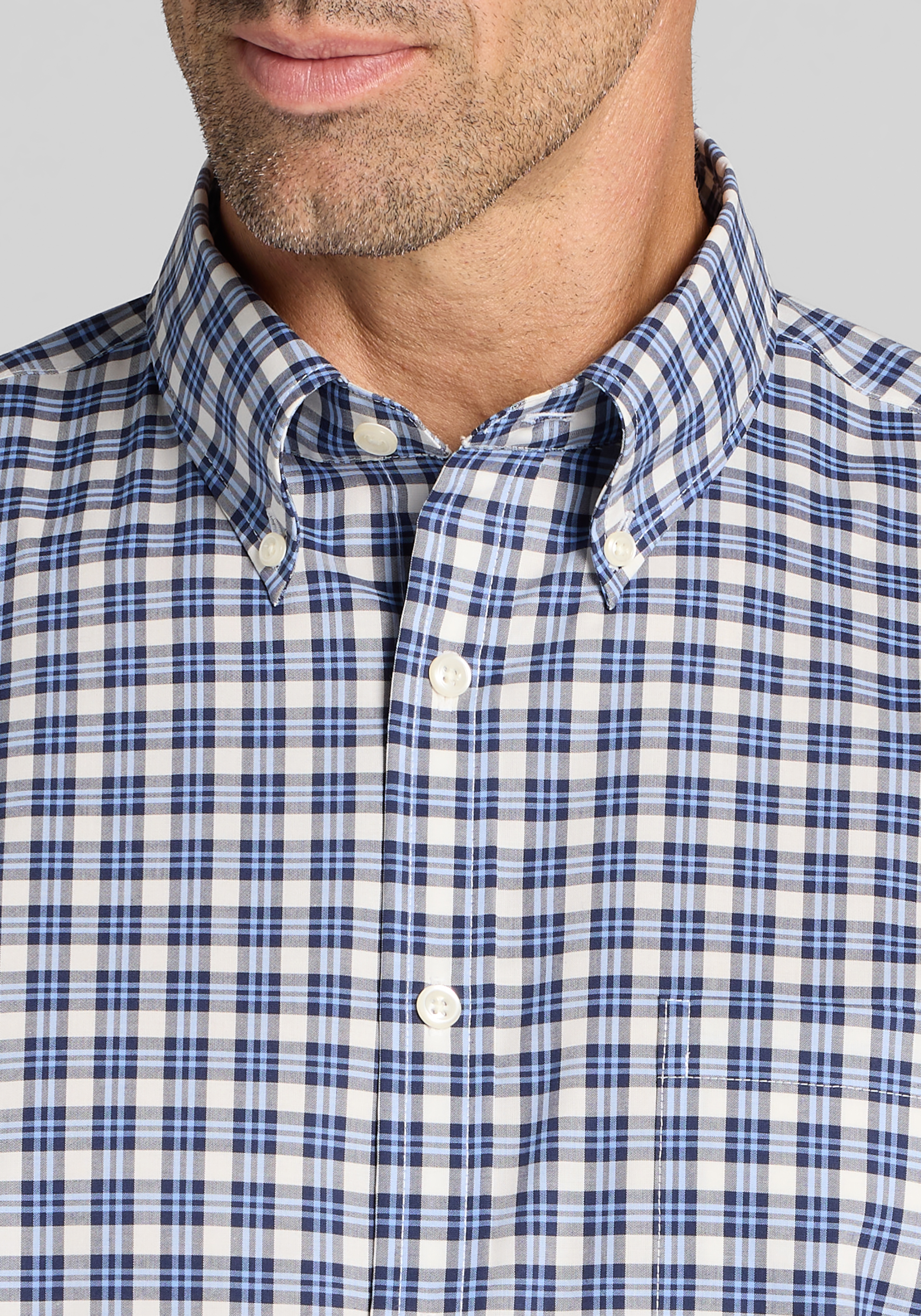 Traveler® Collection Traditional Fit Check Button Up Shirt