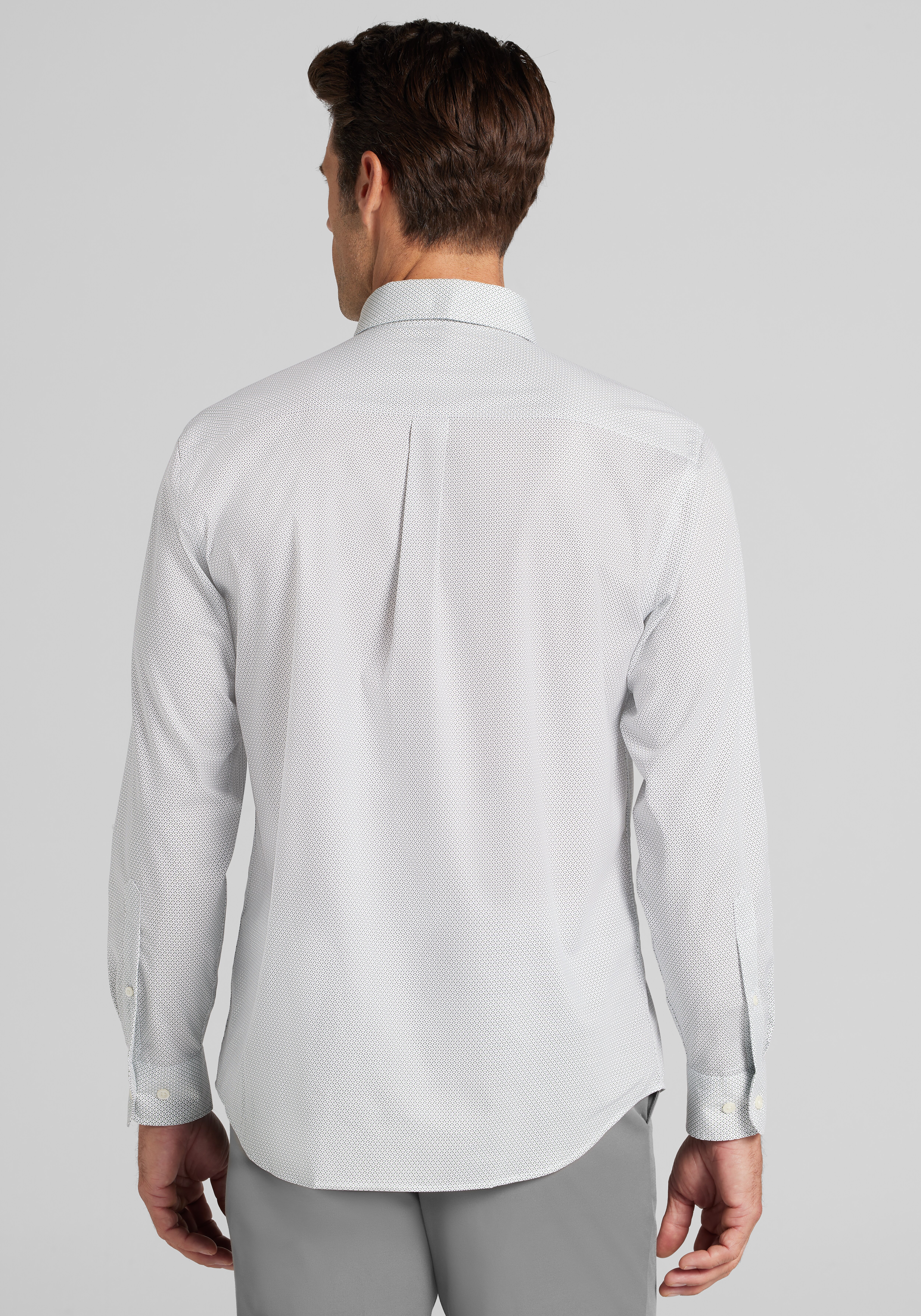 Traveler® Collection Tailored Fit Micro Geo Button Up Shirt